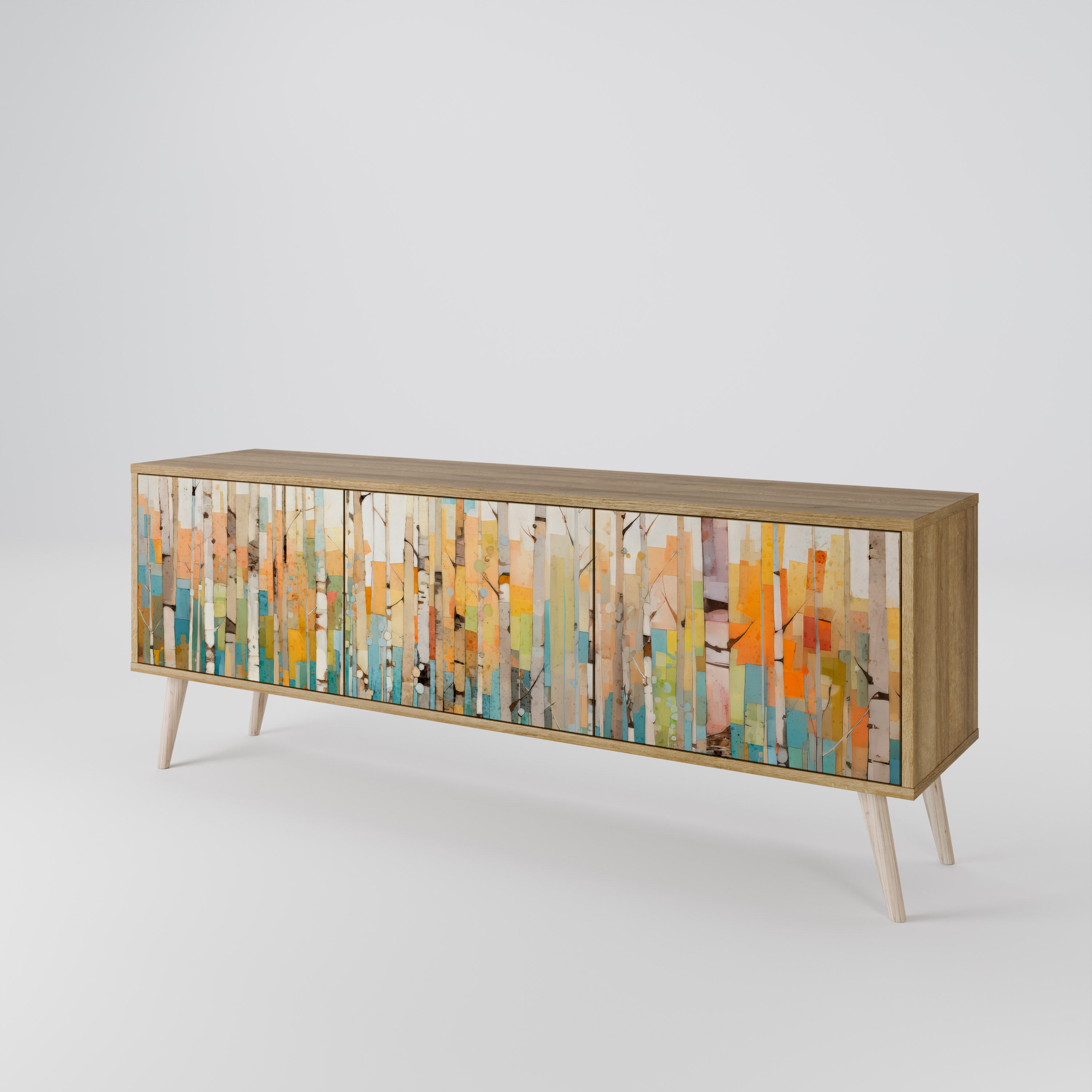 BIRCH KALEIDOSCOPE Třídveřový TV stolek