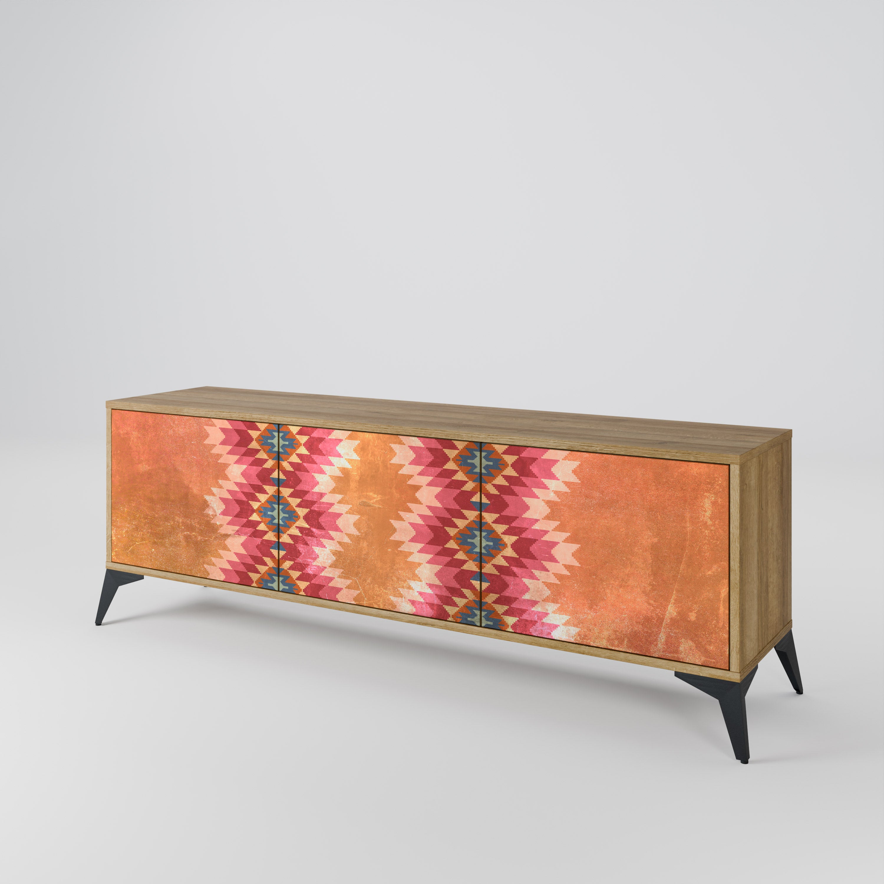INDIAN FOLK Třídveřový TV stolek