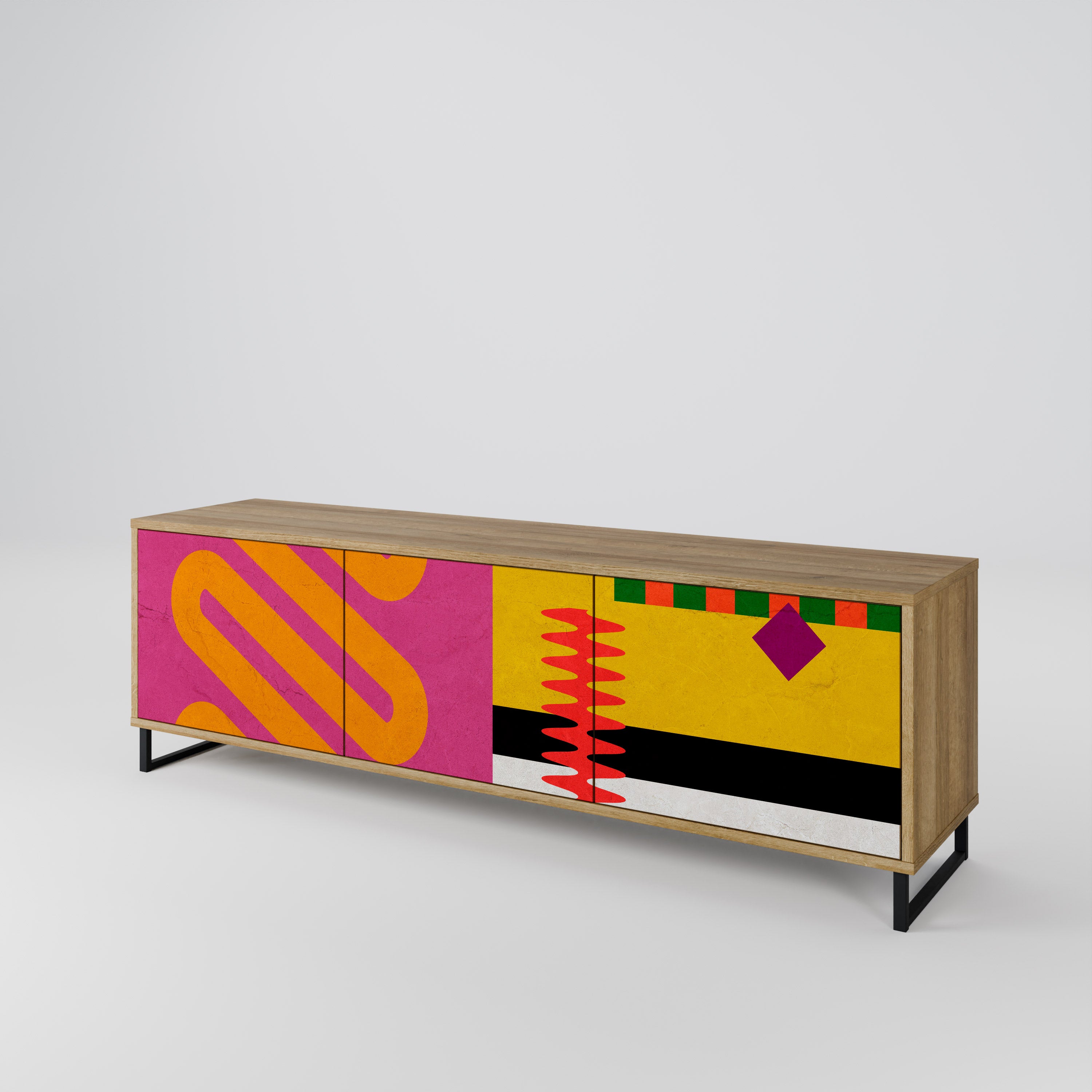 VIVID ART Třídveřový TV stolek
