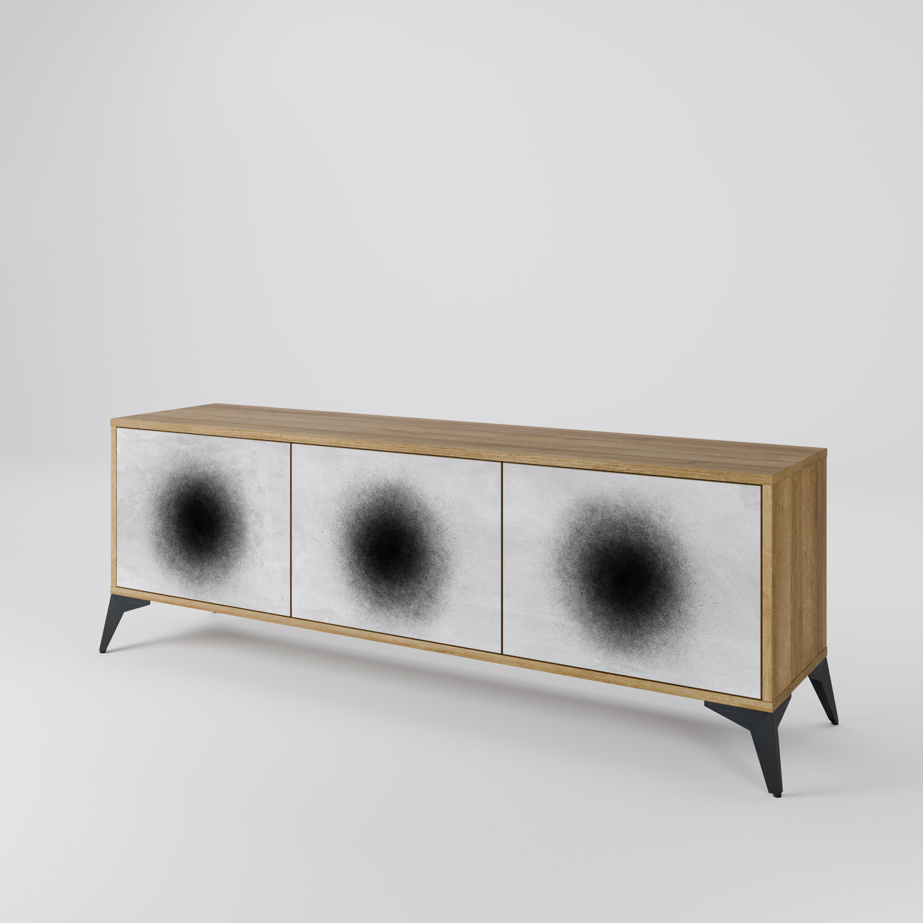 BLACK HOLE Třídveřový TV stolek