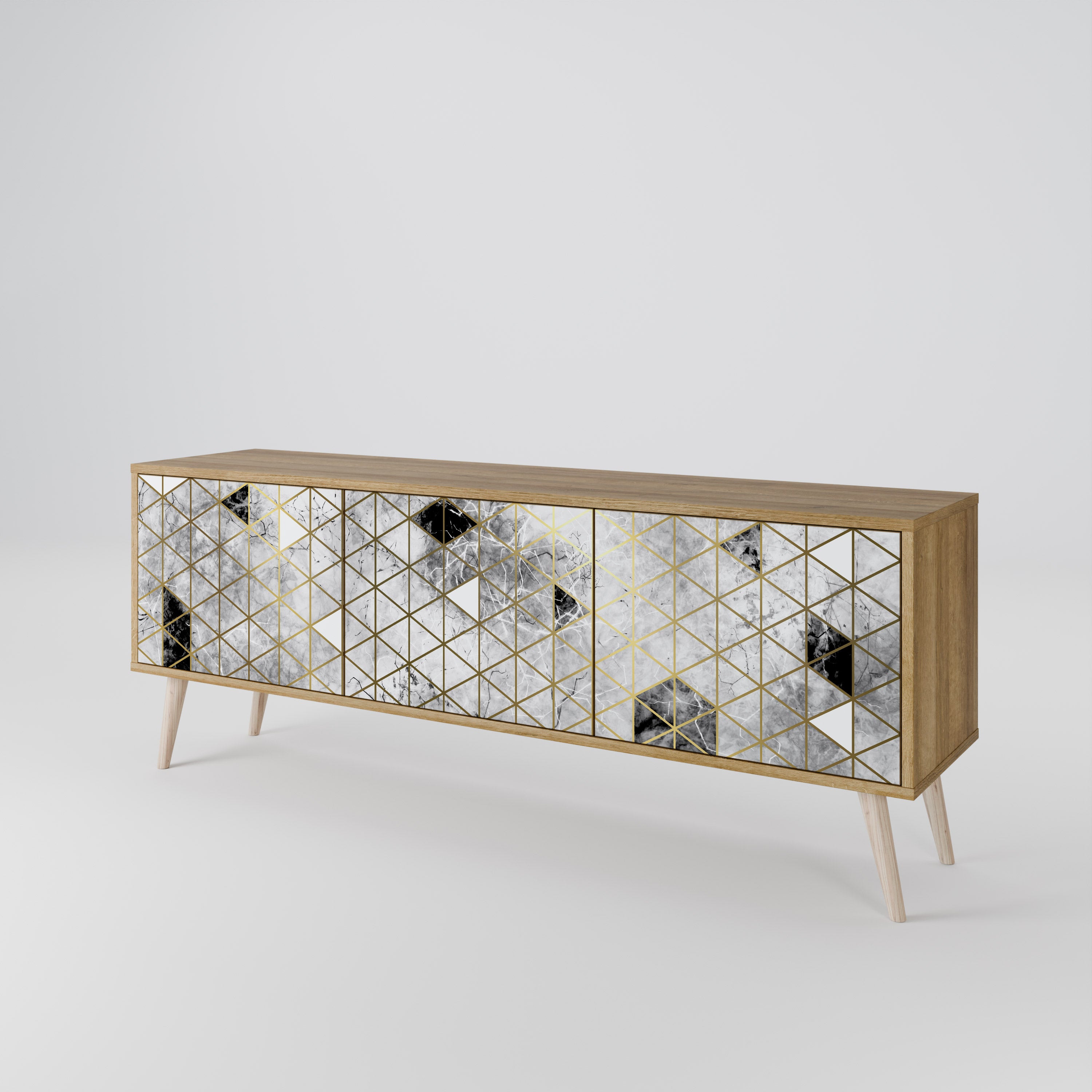 ASHEN ARIA Třídveřový TV stolek
