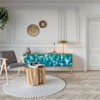 TURQUOISE RECTANGLES Třídveřový TV stolek