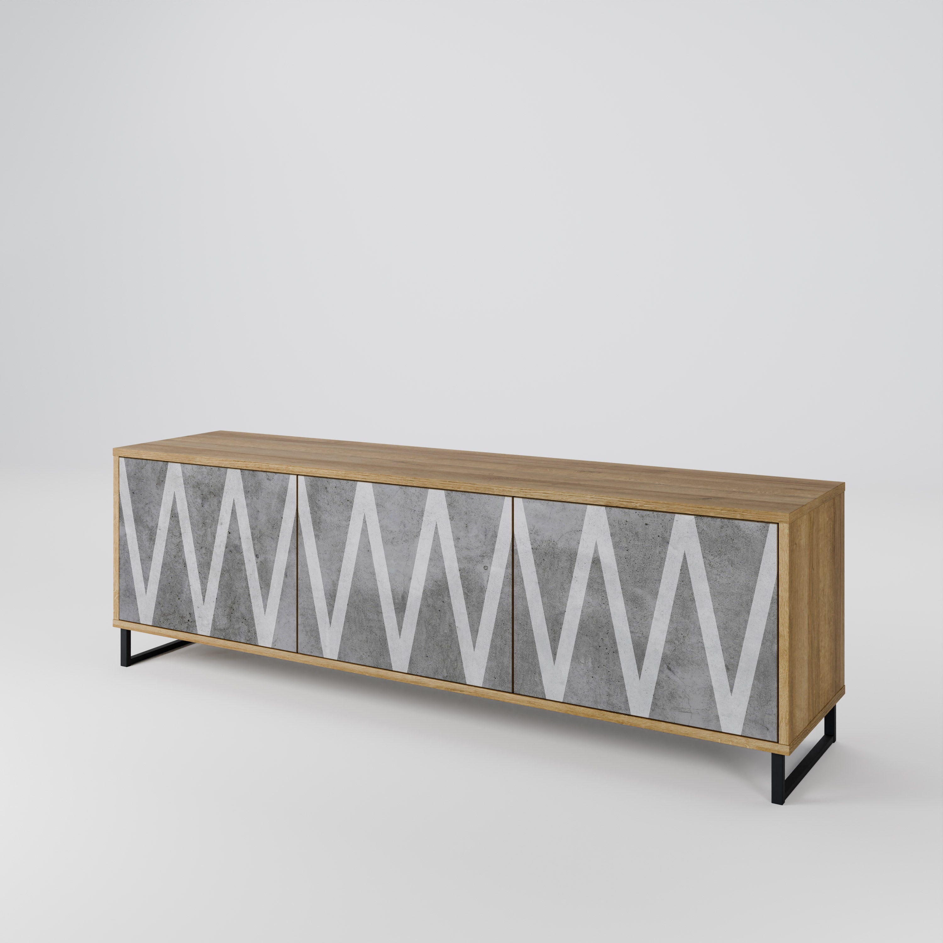 SOLID ZIG ZAG Třídveřový TV stolek
