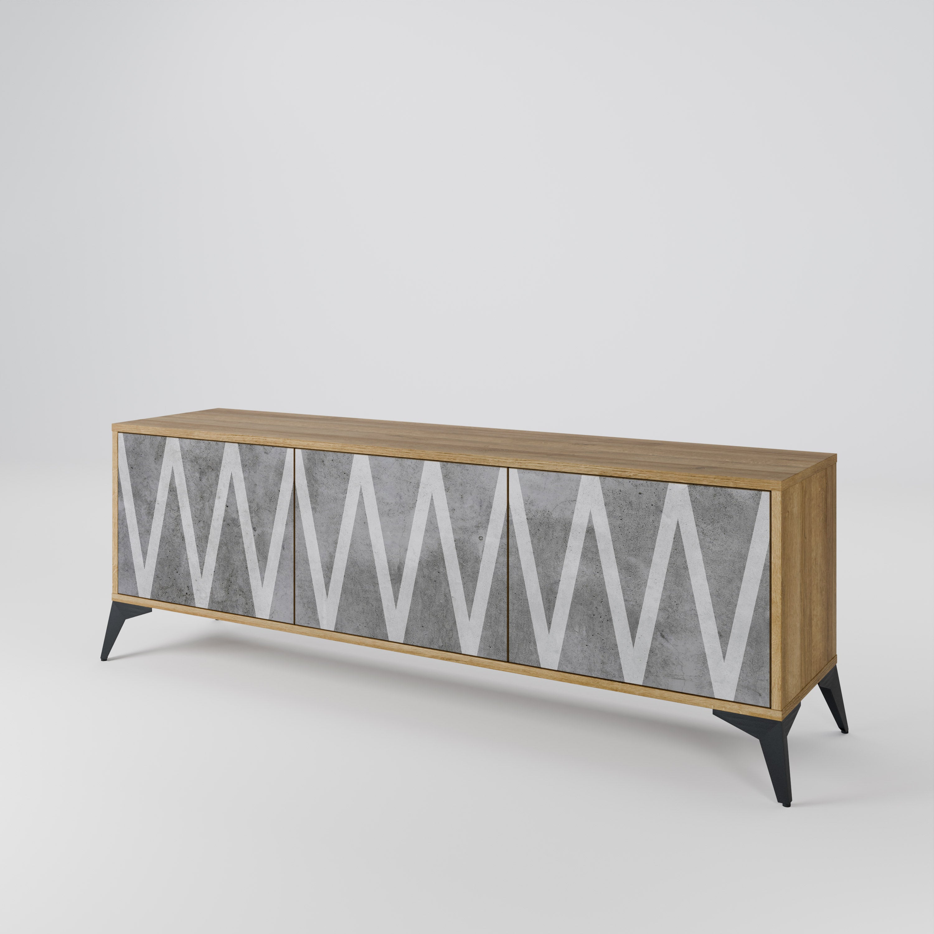 SOLID ZIG ZAG Třídveřový TV stolek