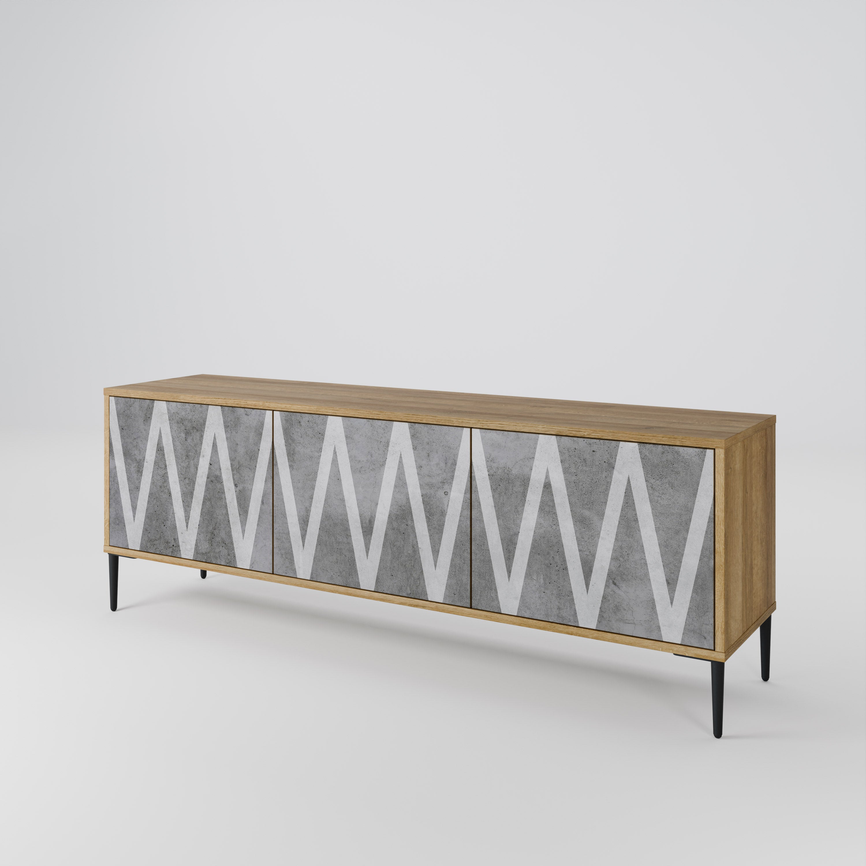 SOLID ZIG ZAG Třídveřový TV stolek