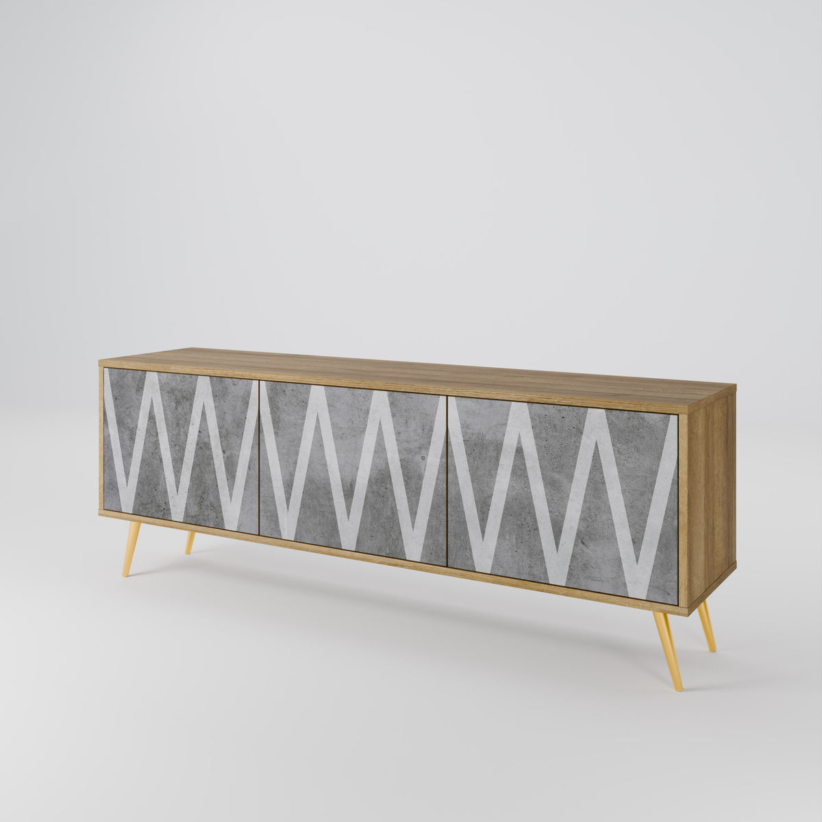SOLID ZIG ZAG Třídveřový TV stolek