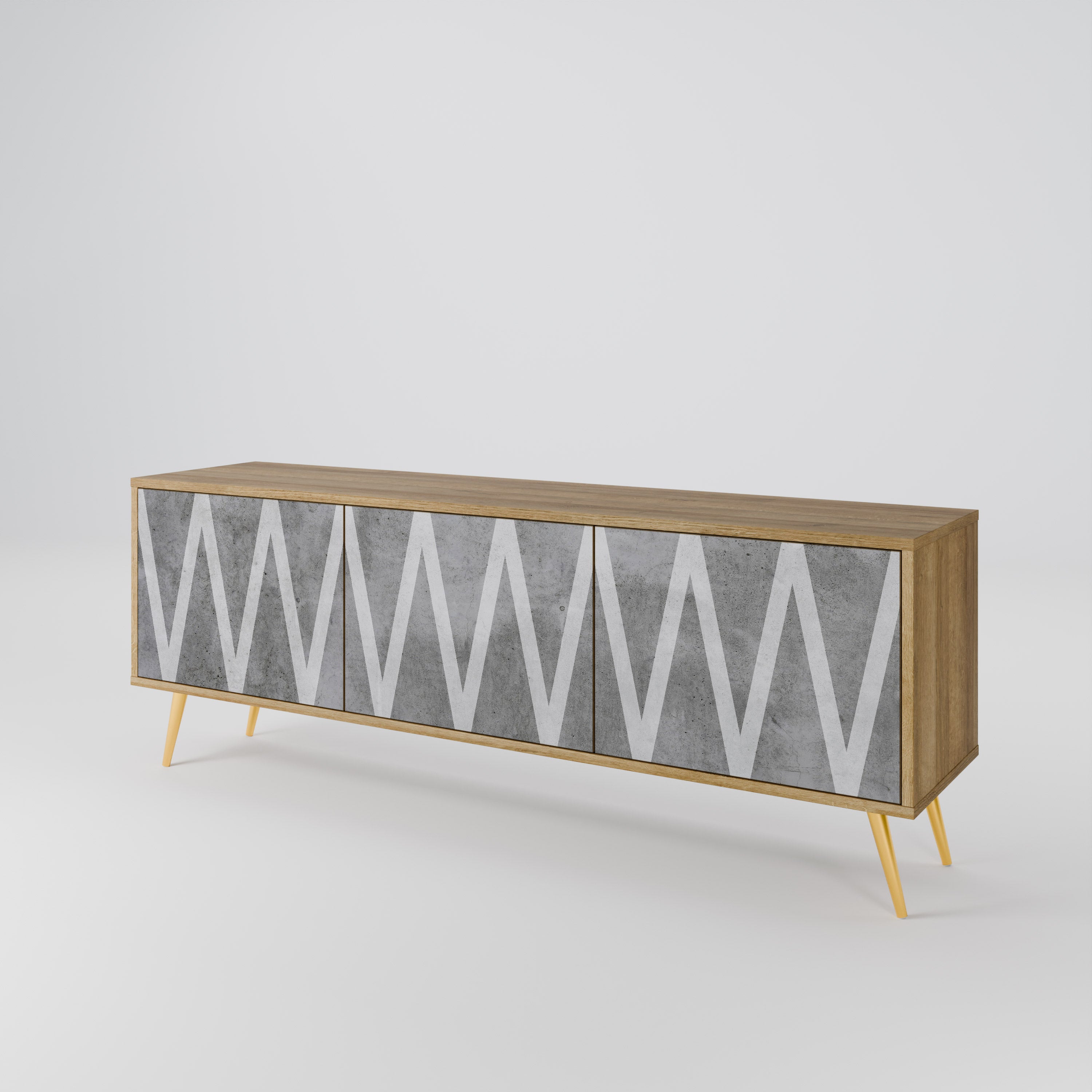 SOLID ZIG ZAG Třídveřový TV stolek