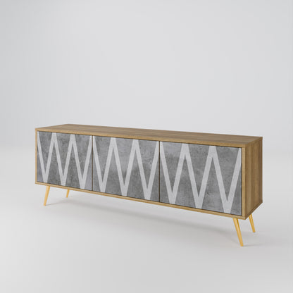 SOLID ZIG ZAG Třídveřový TV stolek