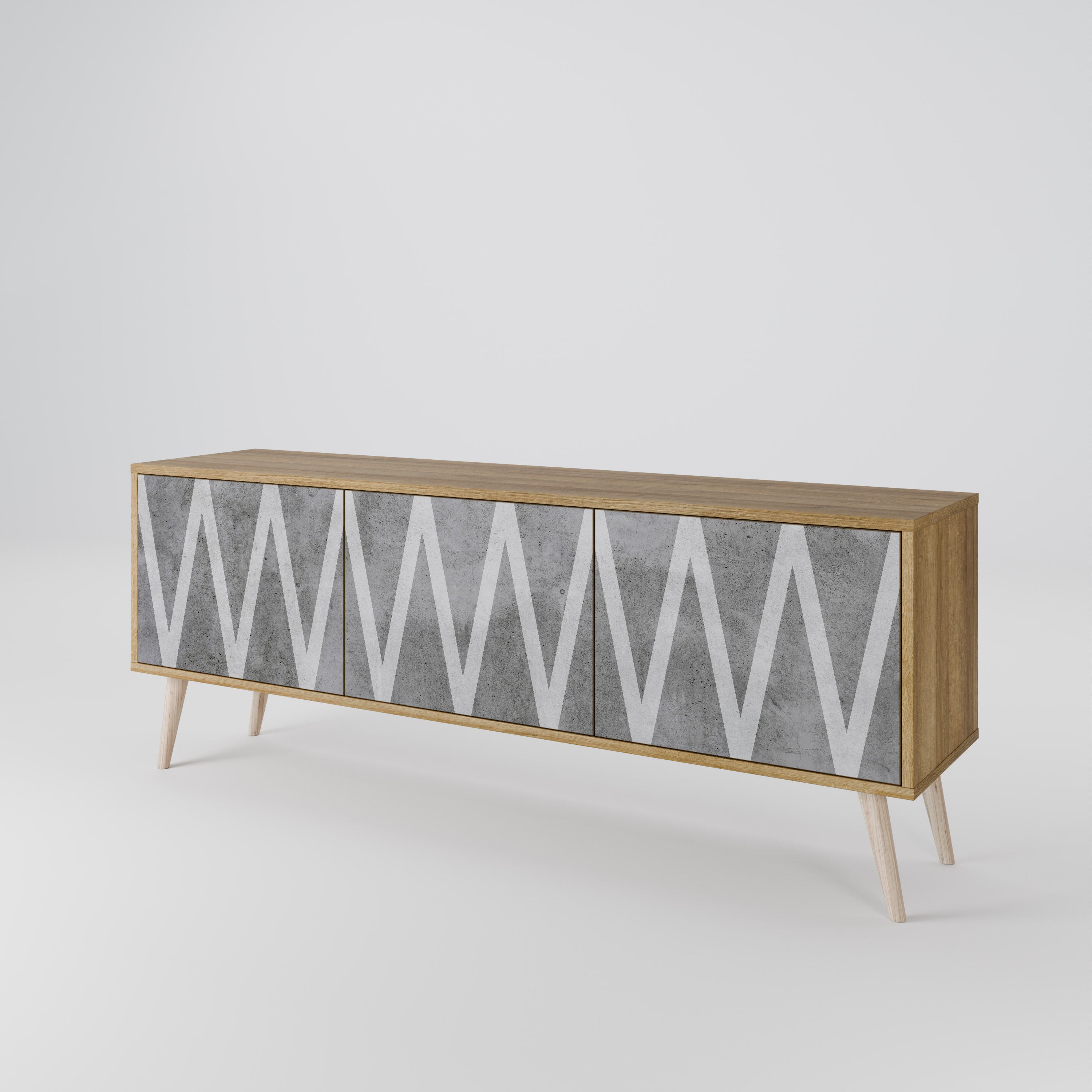 SOLID ZIG ZAG Třídveřový TV stolek