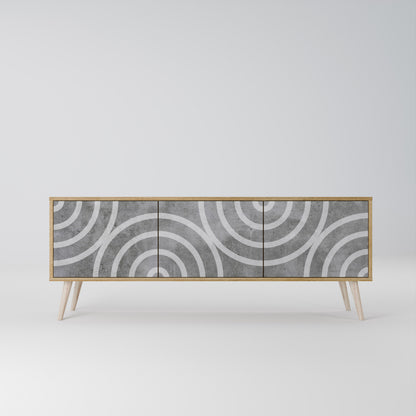 CIRCLE CONCRETE Třídveřový TV stolek