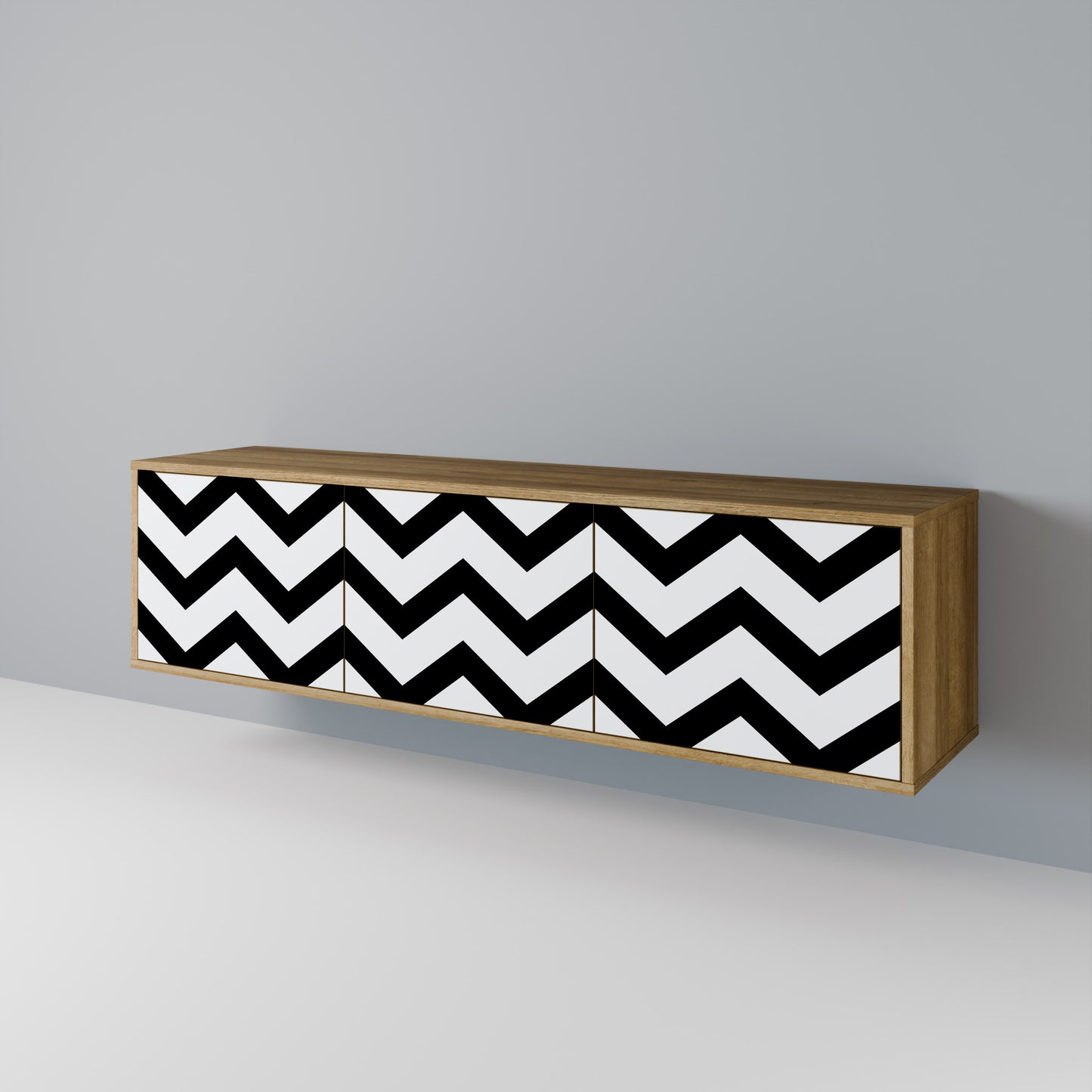 CLASSIC ZIG ZAG Třídveřový TV stolek