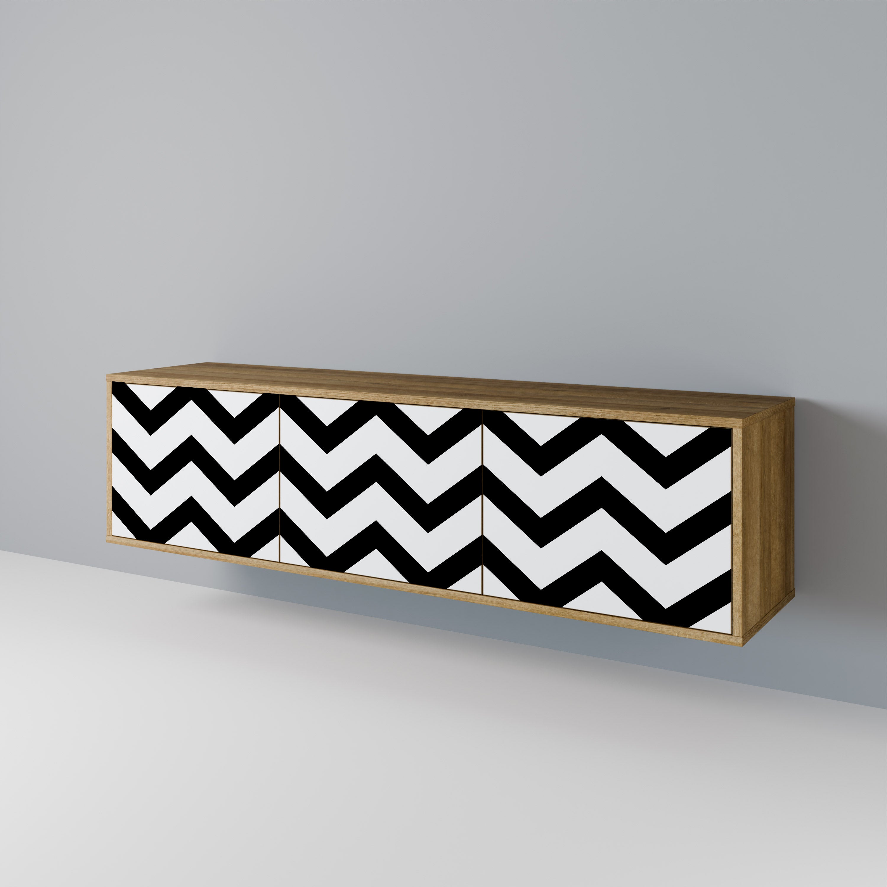 CLASSIC ZIG ZAG Třídveřový TV stolek