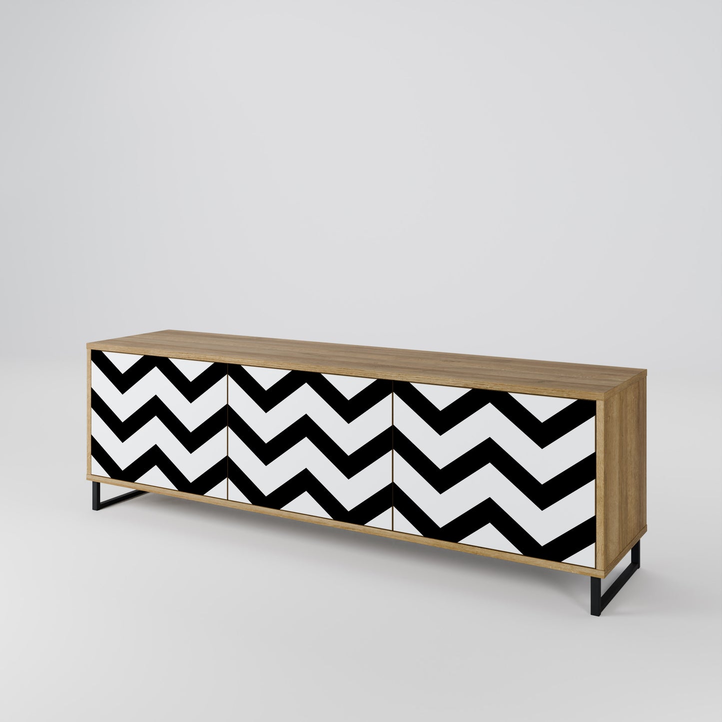 CLASSIC ZIG ZAG Třídveřový TV stolek