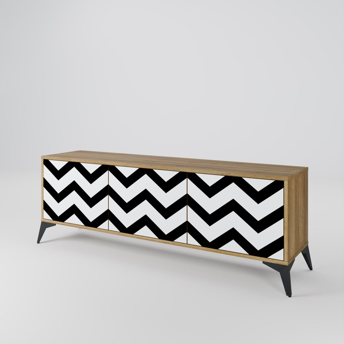 CLASSIC ZIG ZAG Třídveřový TV stolek