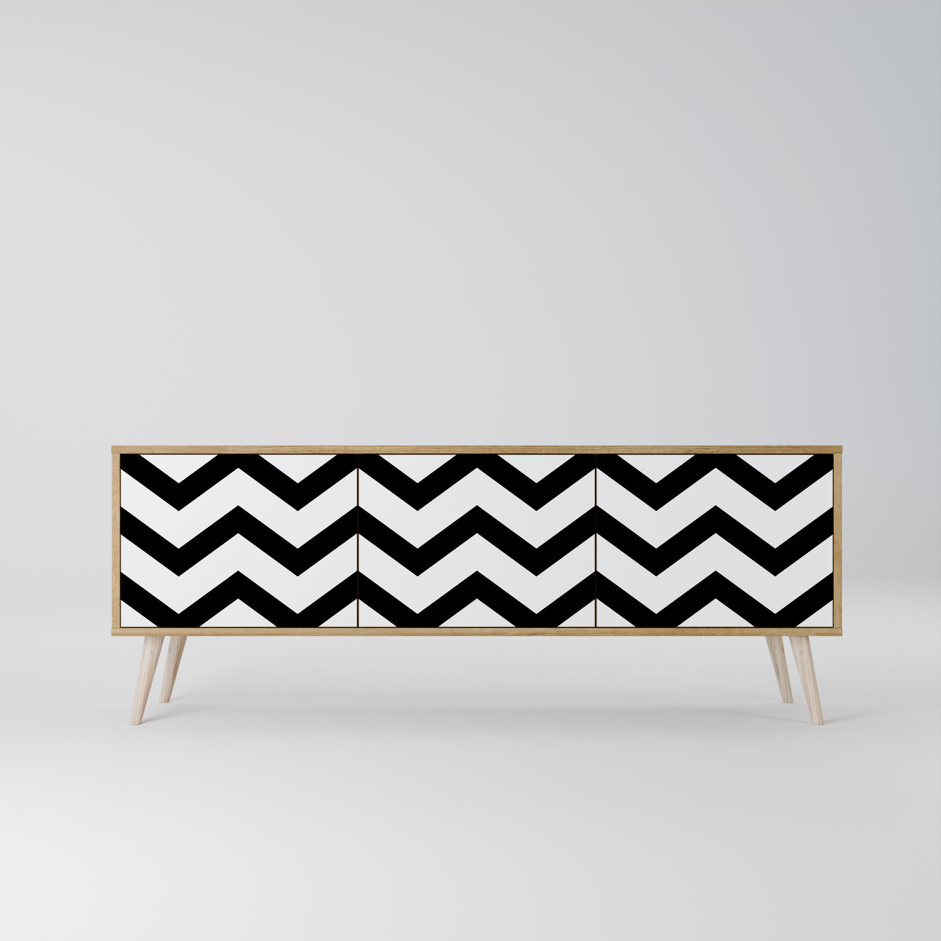 CLASSIC ZIG ZAG Třídveřový TV stolek