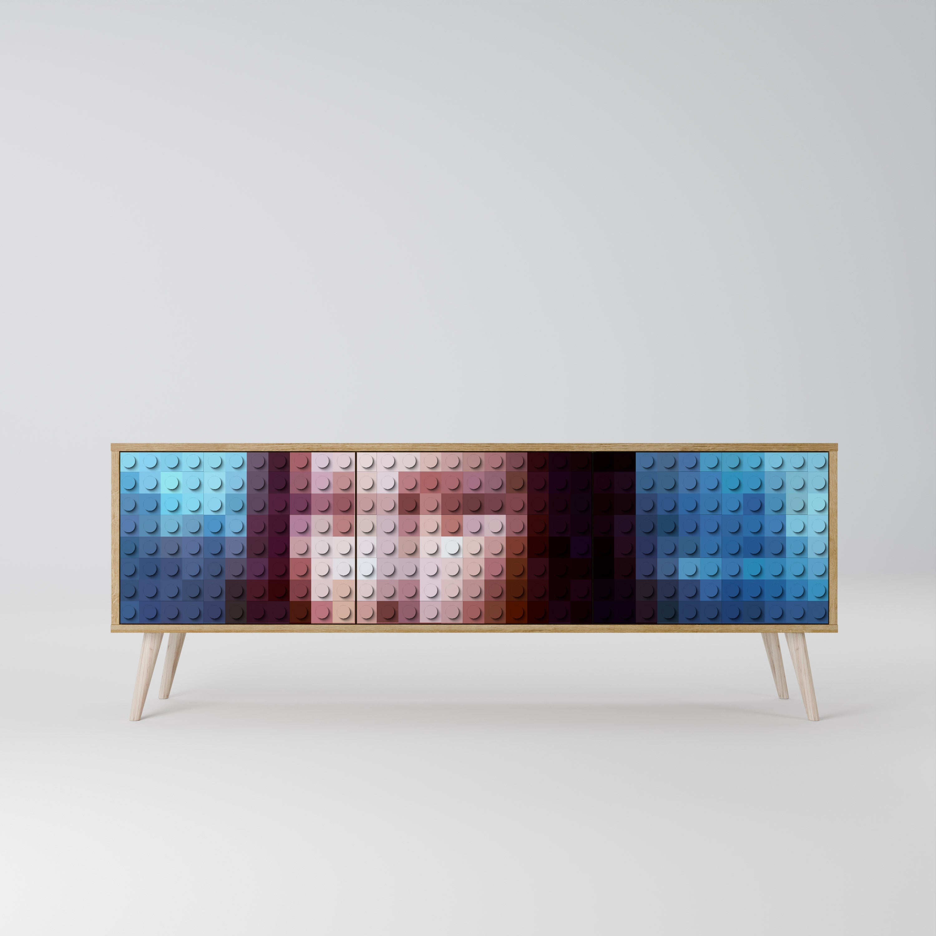 CONSTRUCTIVE ART Třídveřový TV stolek