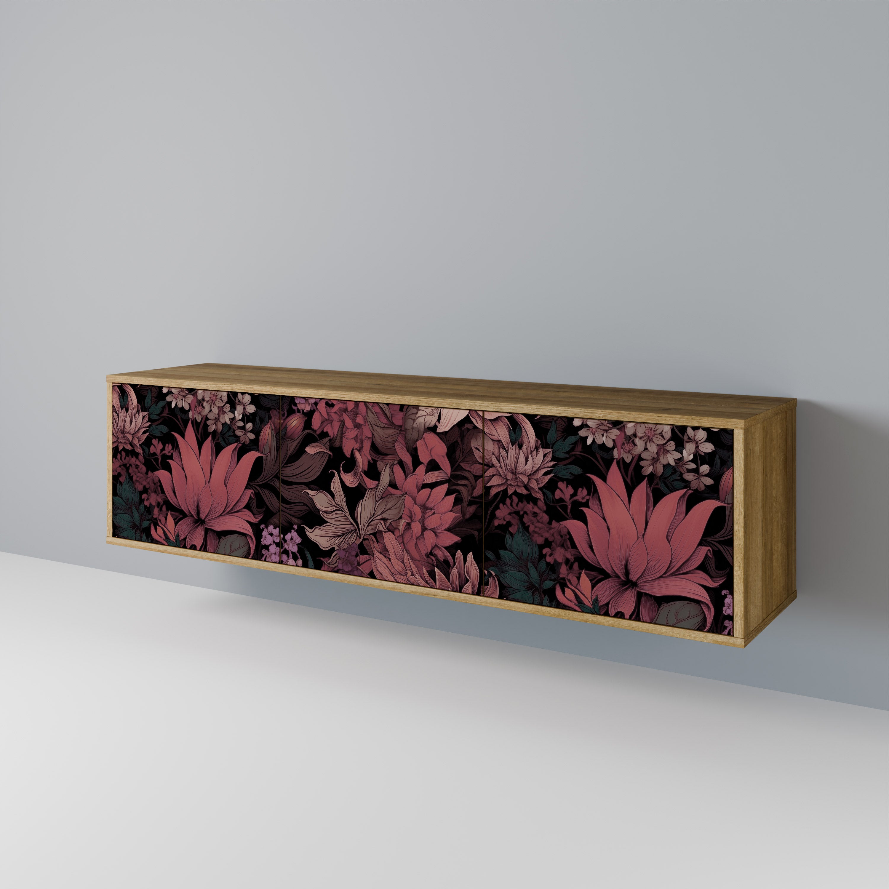 FLORAL WHISPER Třídveřový TV stolek