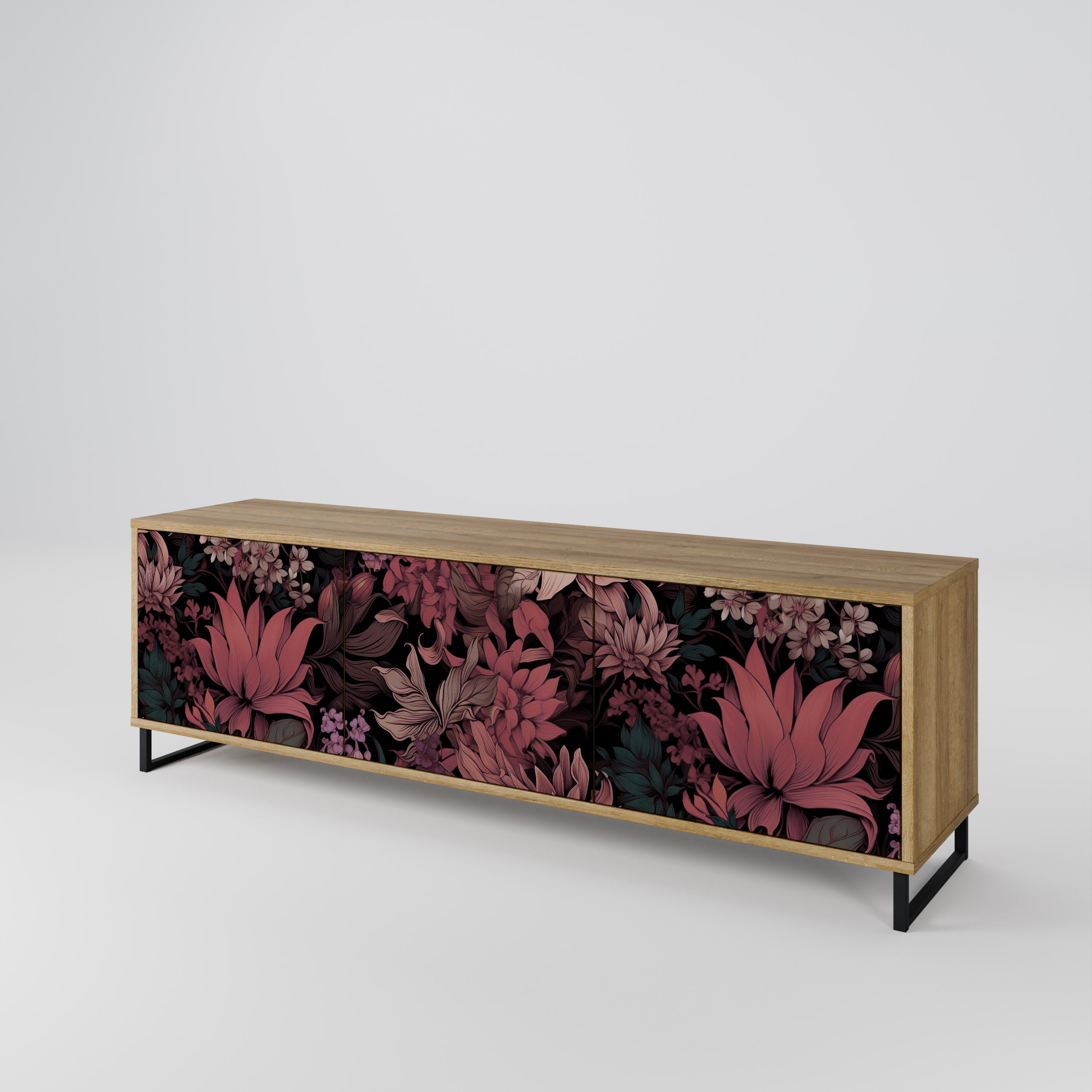 FLORAL WHISPER Třídveřový TV stolek