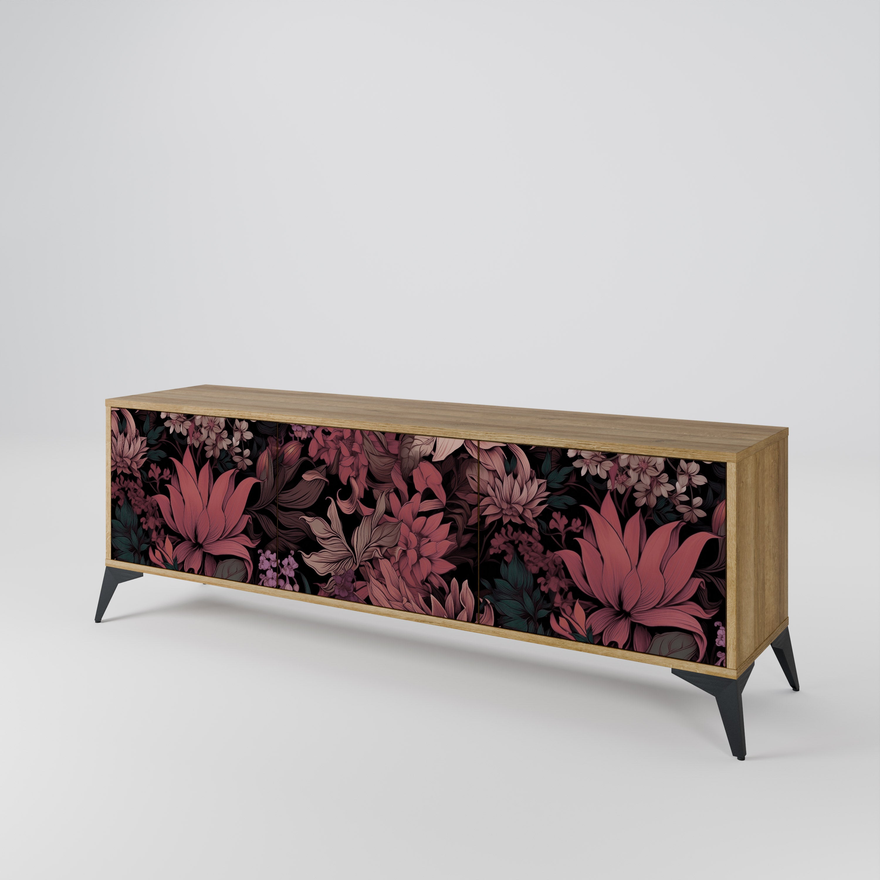 FLORAL WHISPER Třídveřový TV stolek