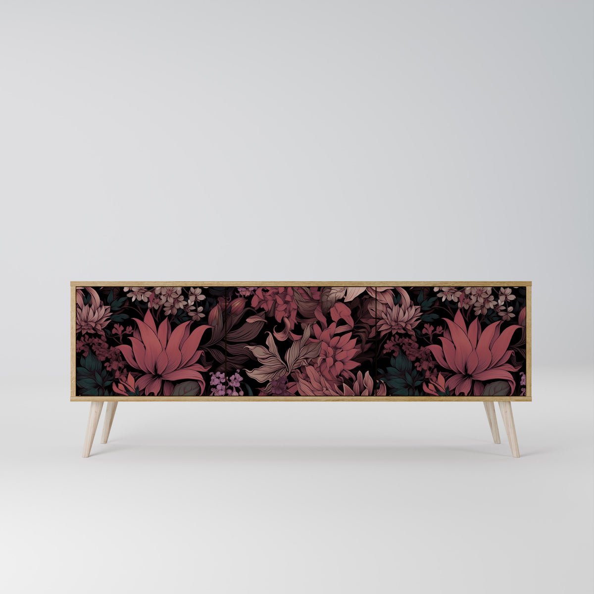 FLORAL WHISPER Třídveřový TV stolek