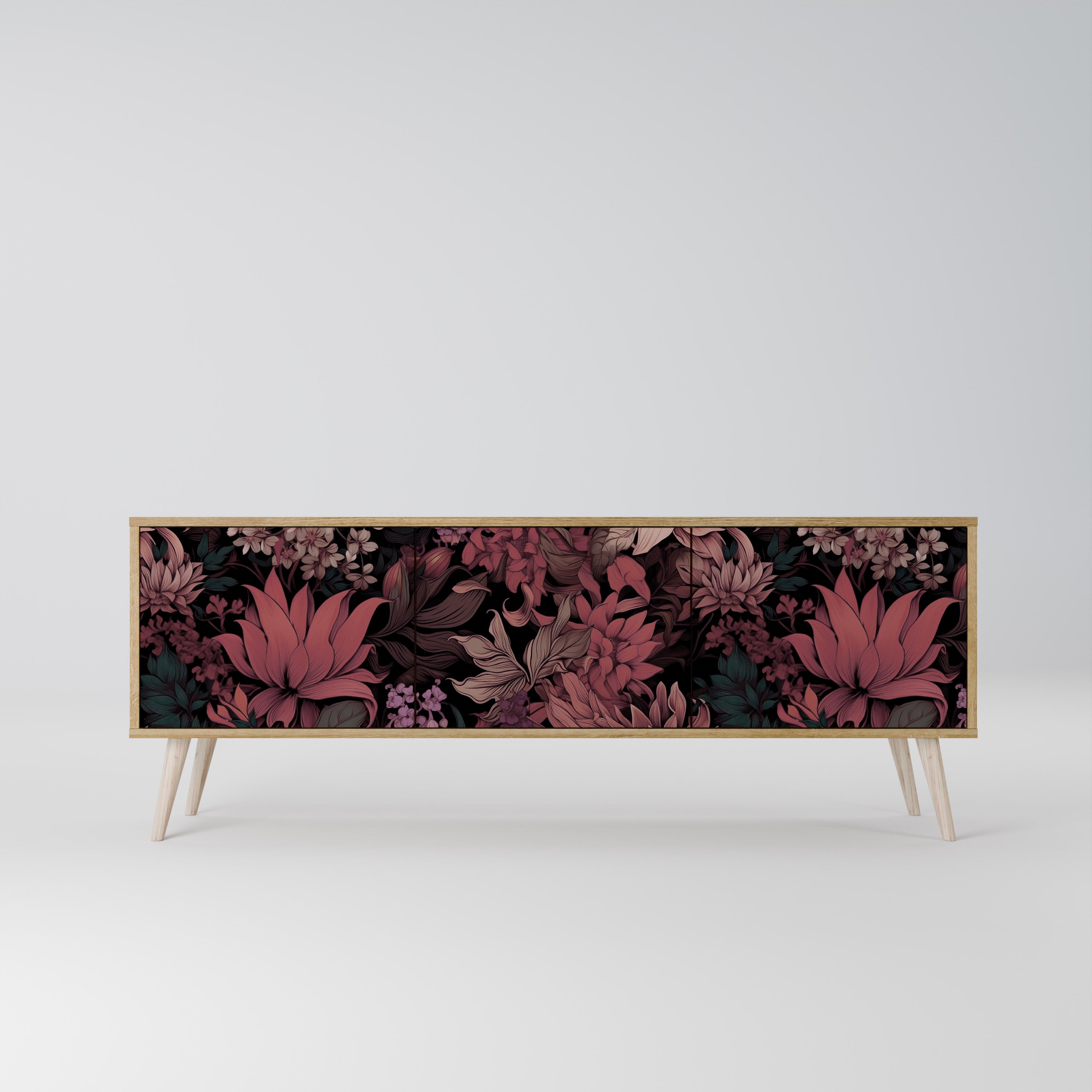 FLORAL WHISPER Třídveřový TV stolek