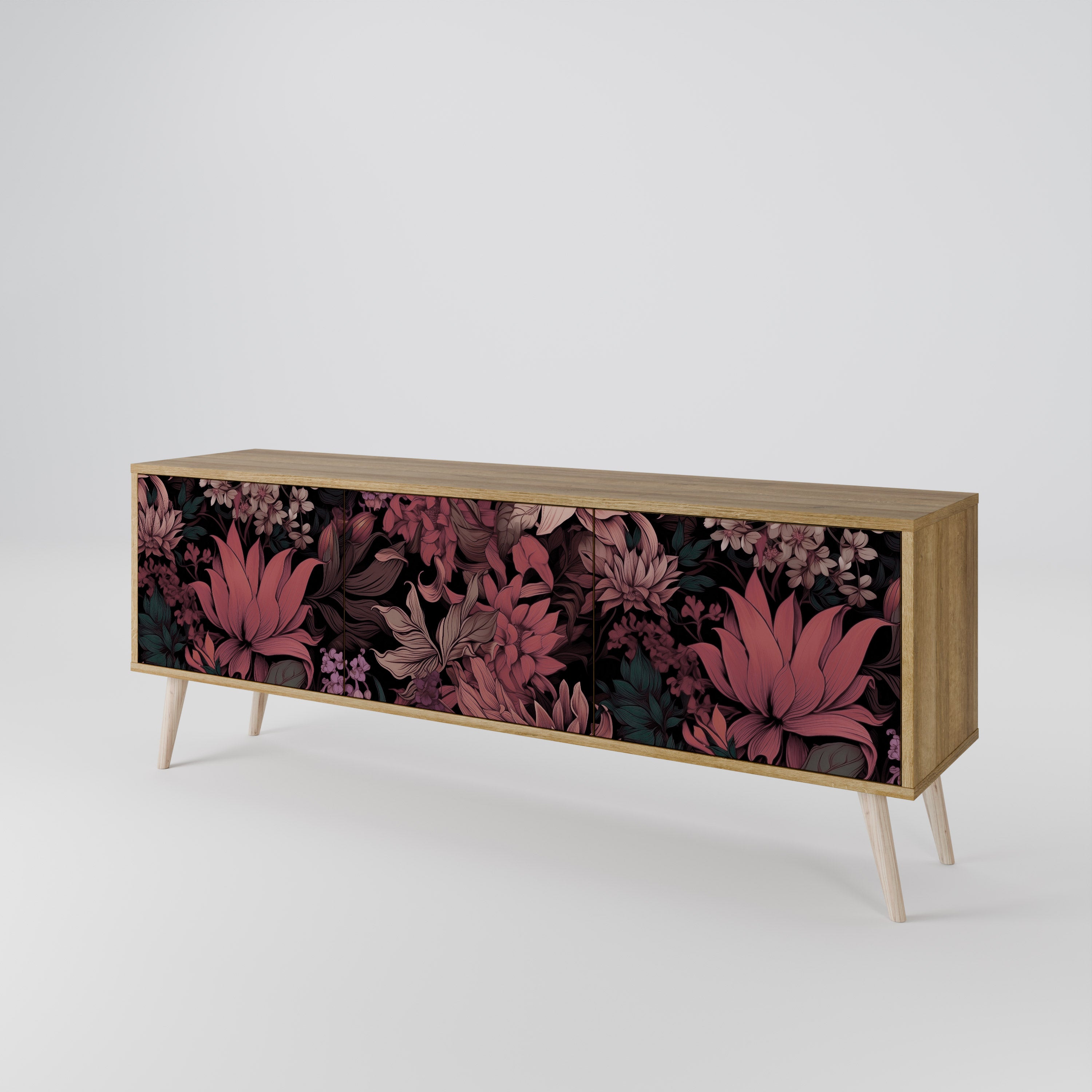 FLORAL WHISPER Třídveřový TV stolek