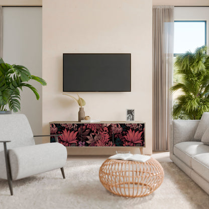 FLORAL WHISPER Třídveřový TV stolek