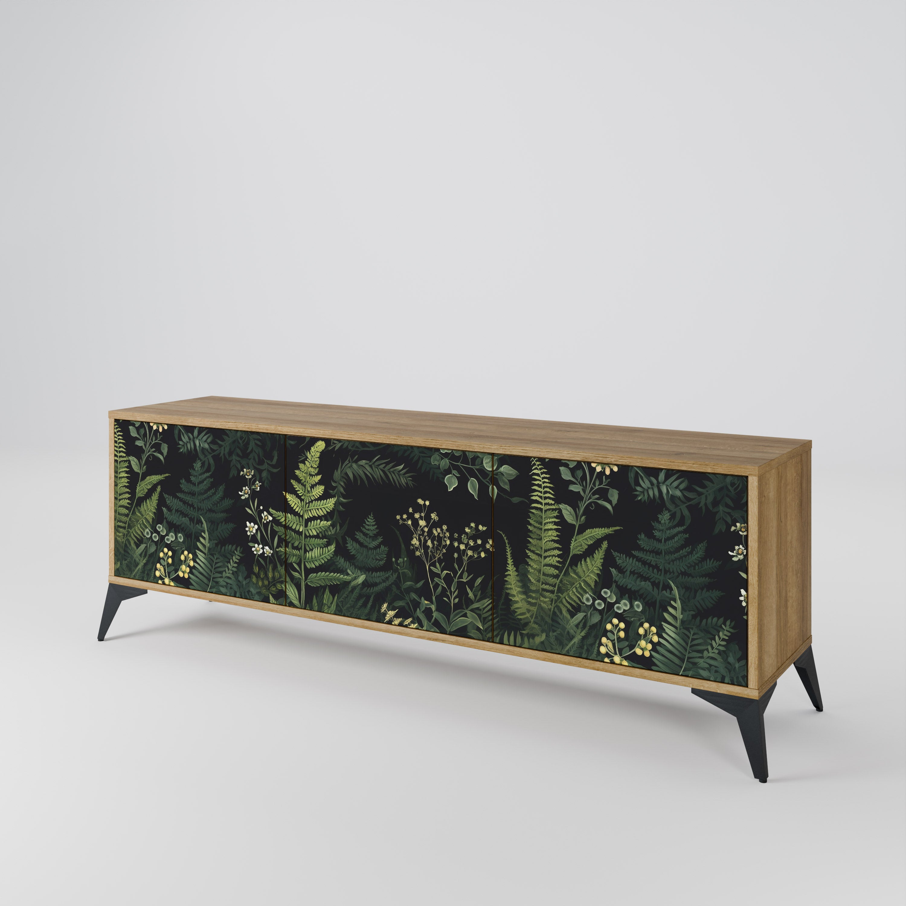 FERN FLOWERS Třídveřový TV stolek