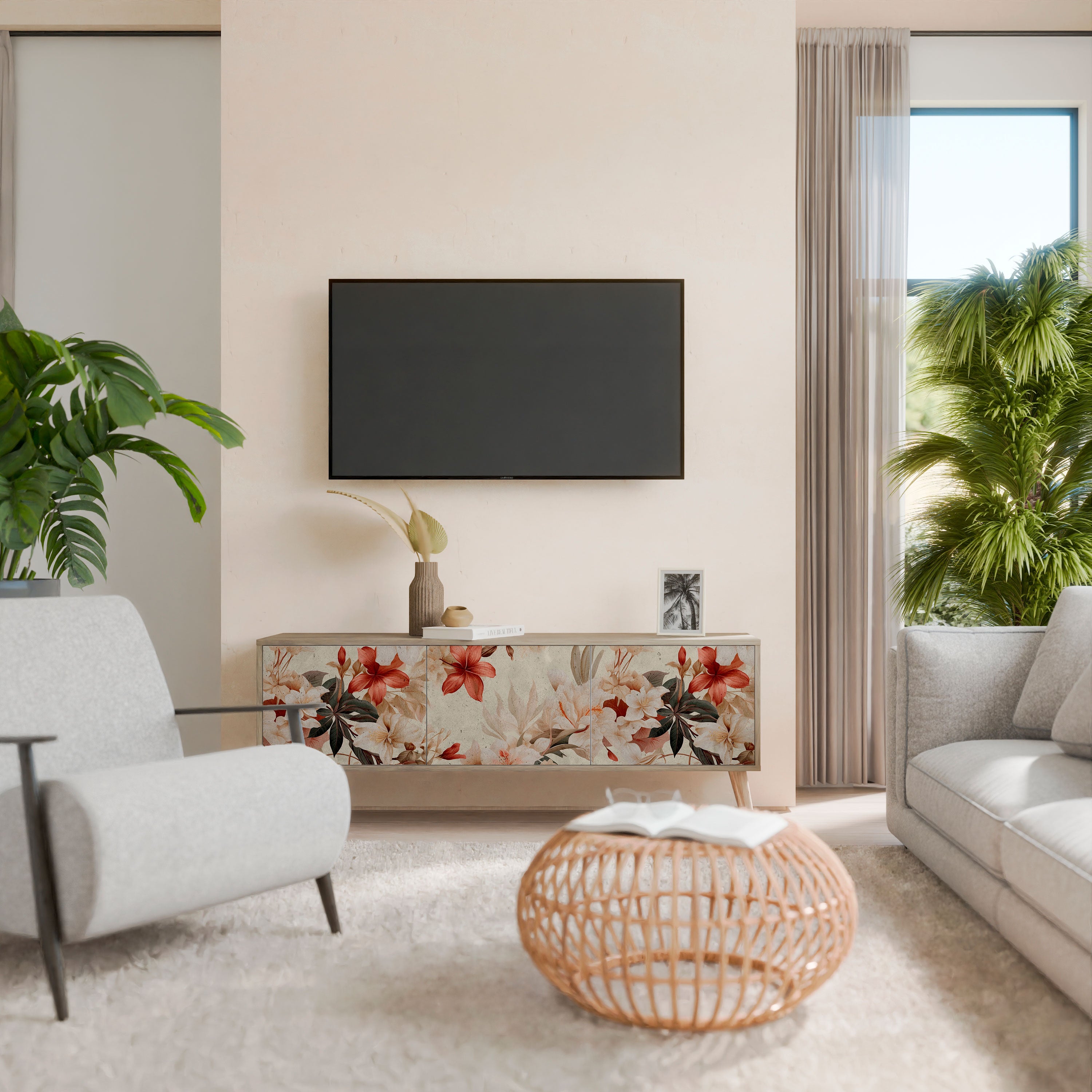PETAL HARMONY Třídveřový TV stolek