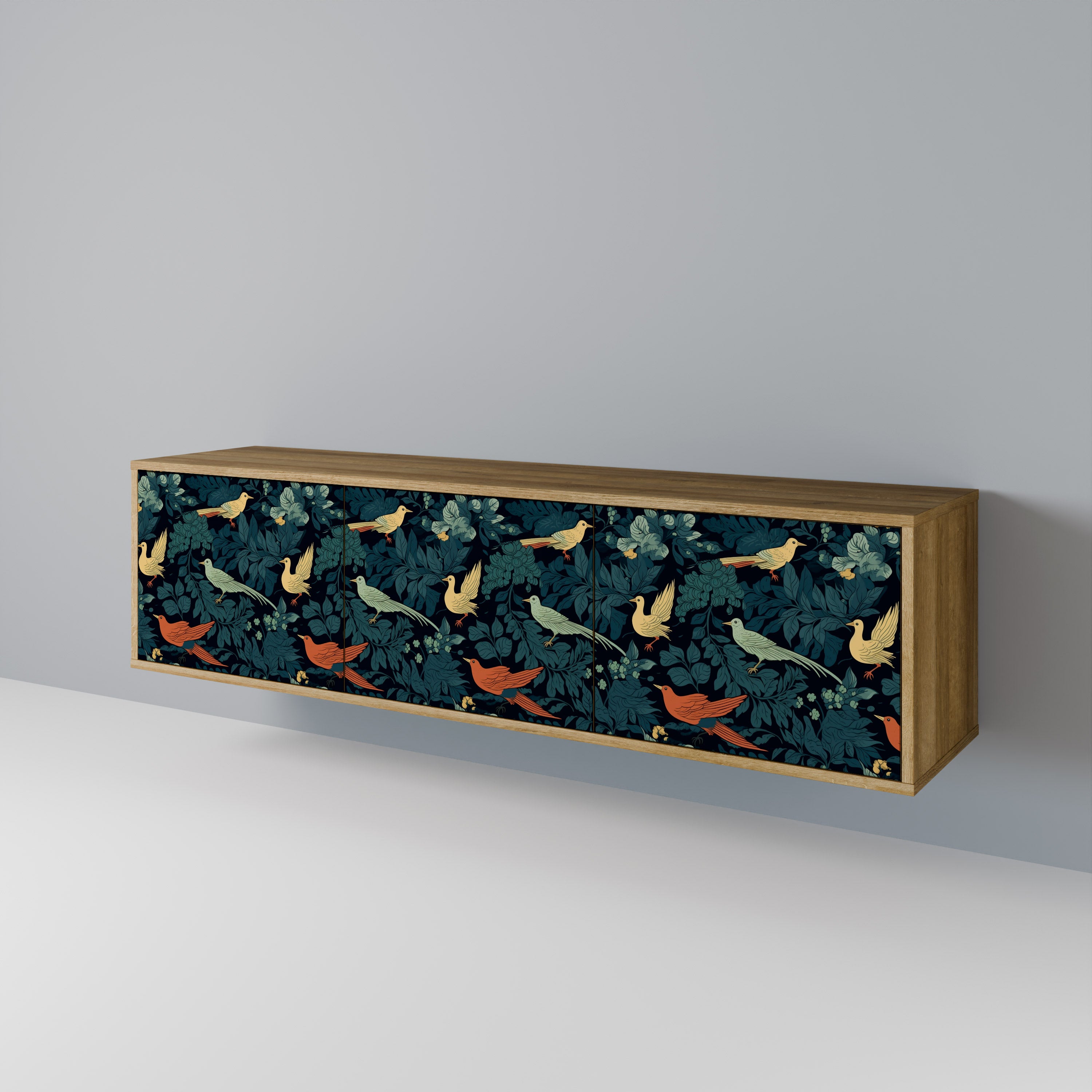 FOWL ORNAMENT Třídveřový TV stolek