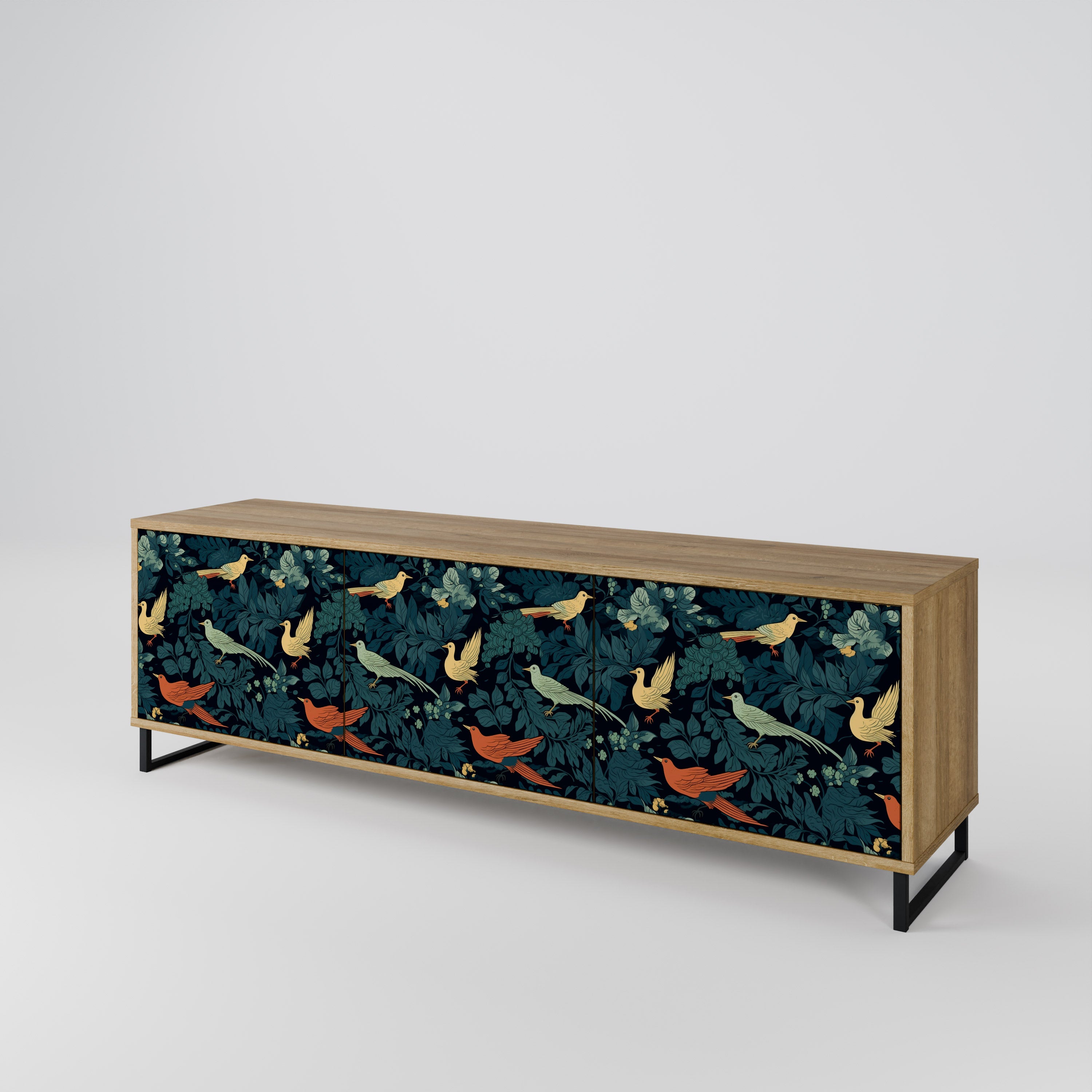 FOWL ORNAMENT Třídveřový TV stolek