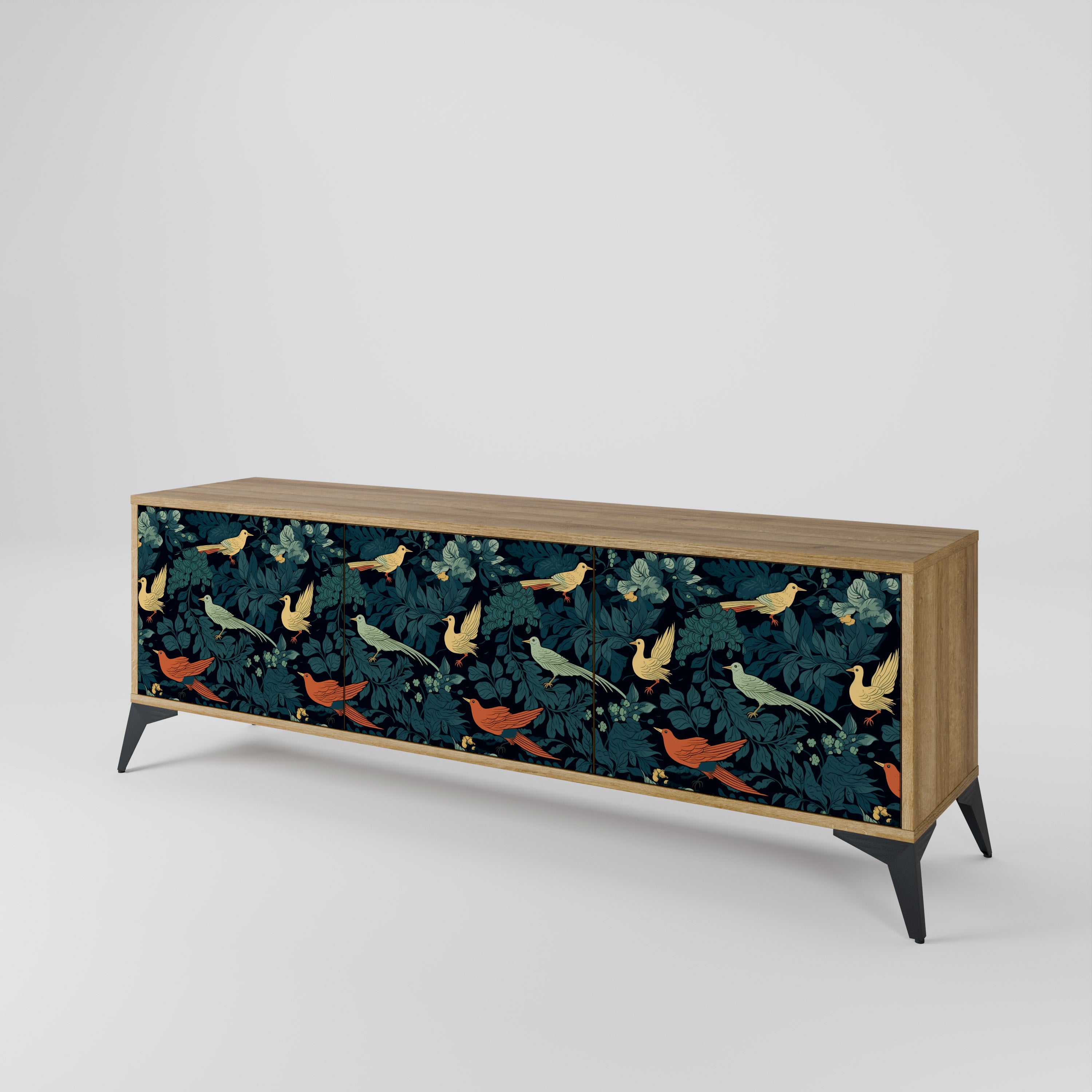 FOWL ORNAMENT Třídveřový TV stolek