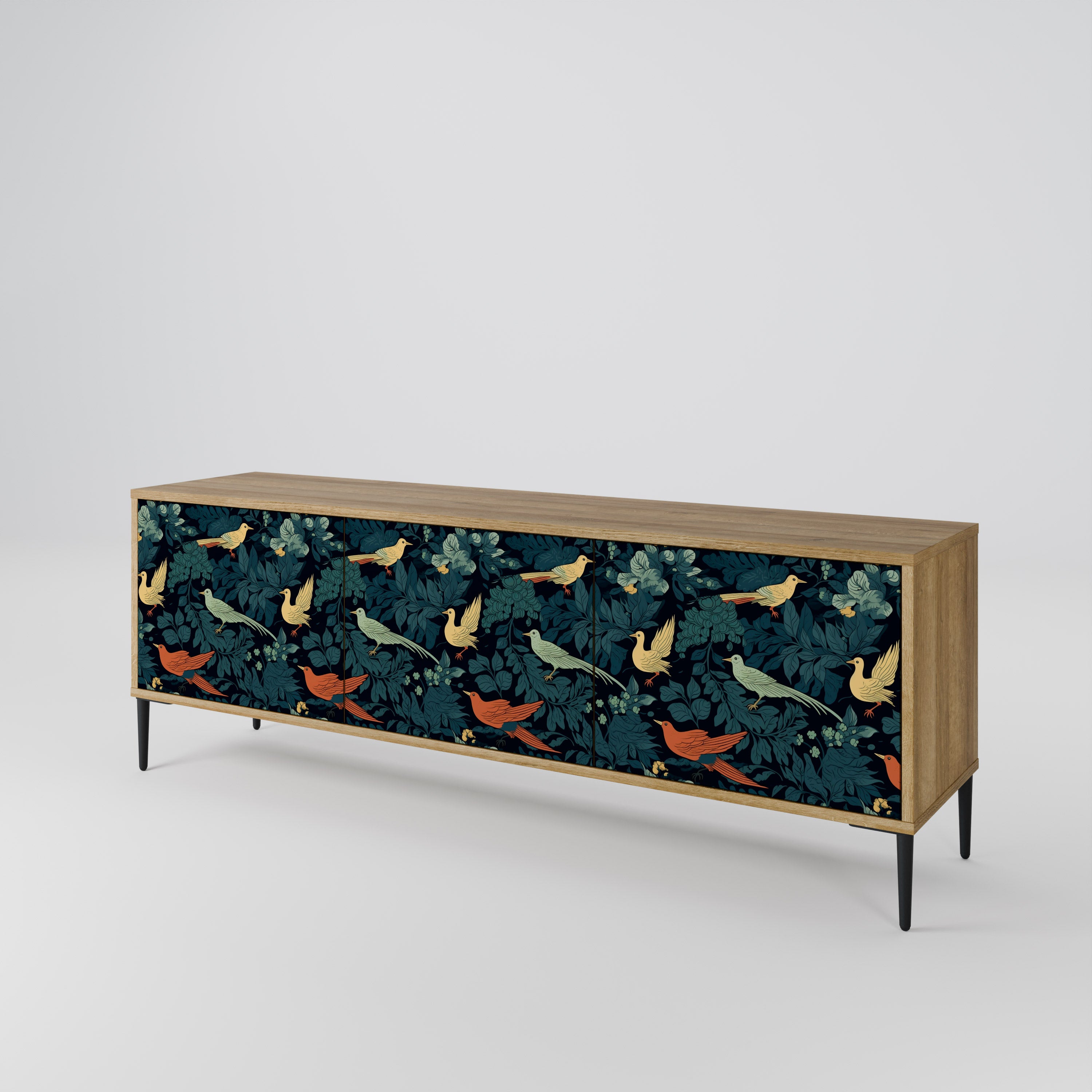 FOWL ORNAMENT Třídveřový TV stolek