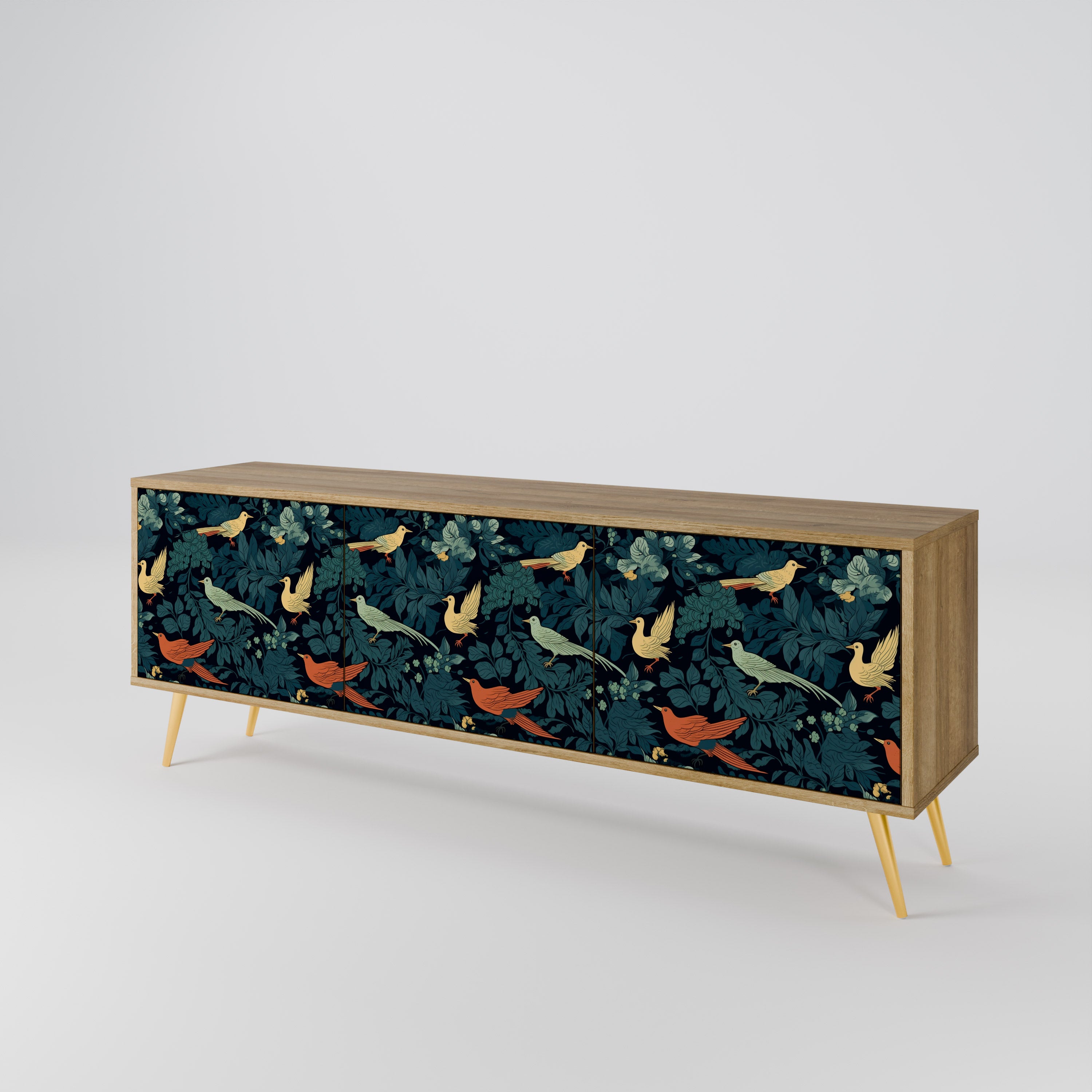 FOWL ORNAMENT Třídveřový TV stolek