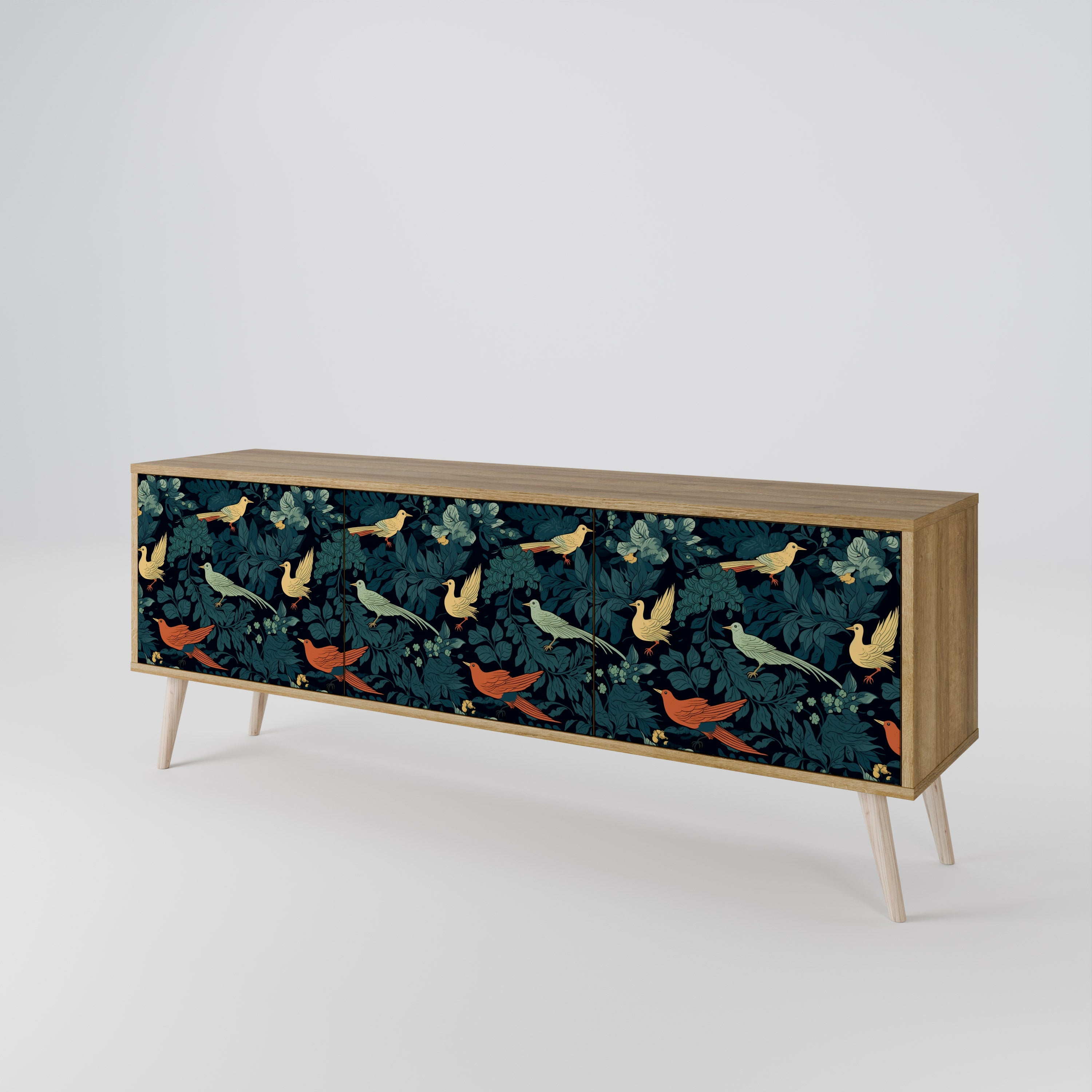 FOWL ORNAMENT Třídveřový TV stolek