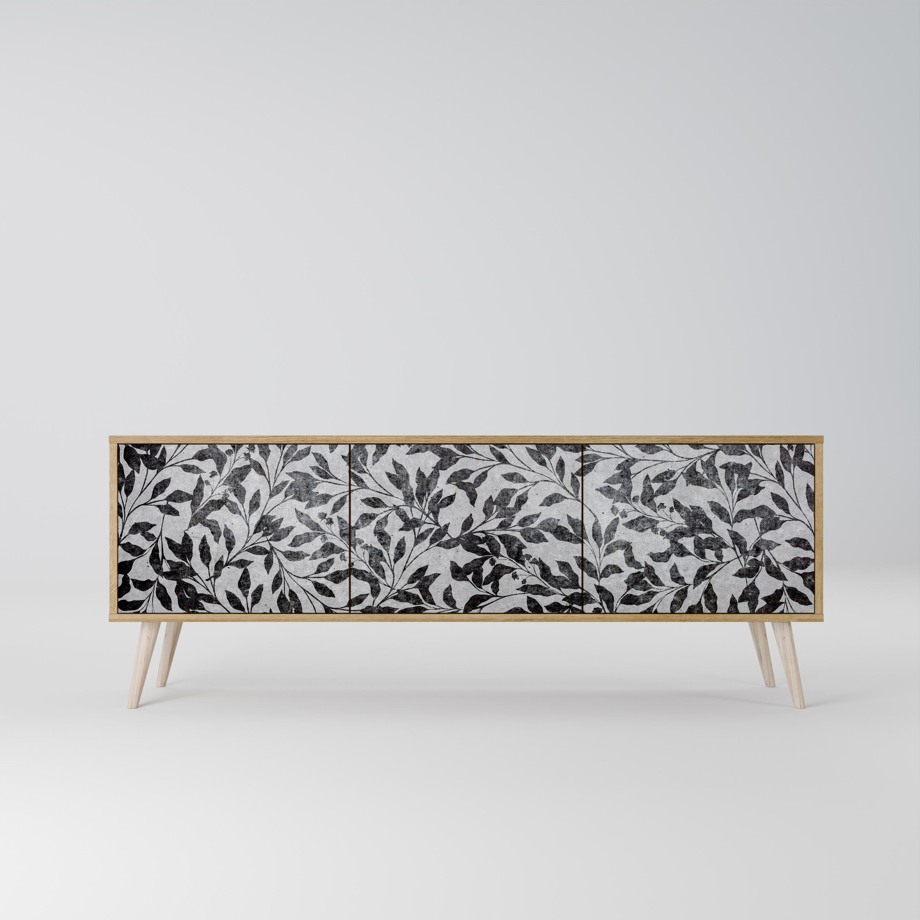 CHARCOAL SPROUT Třídveřový TV stolek