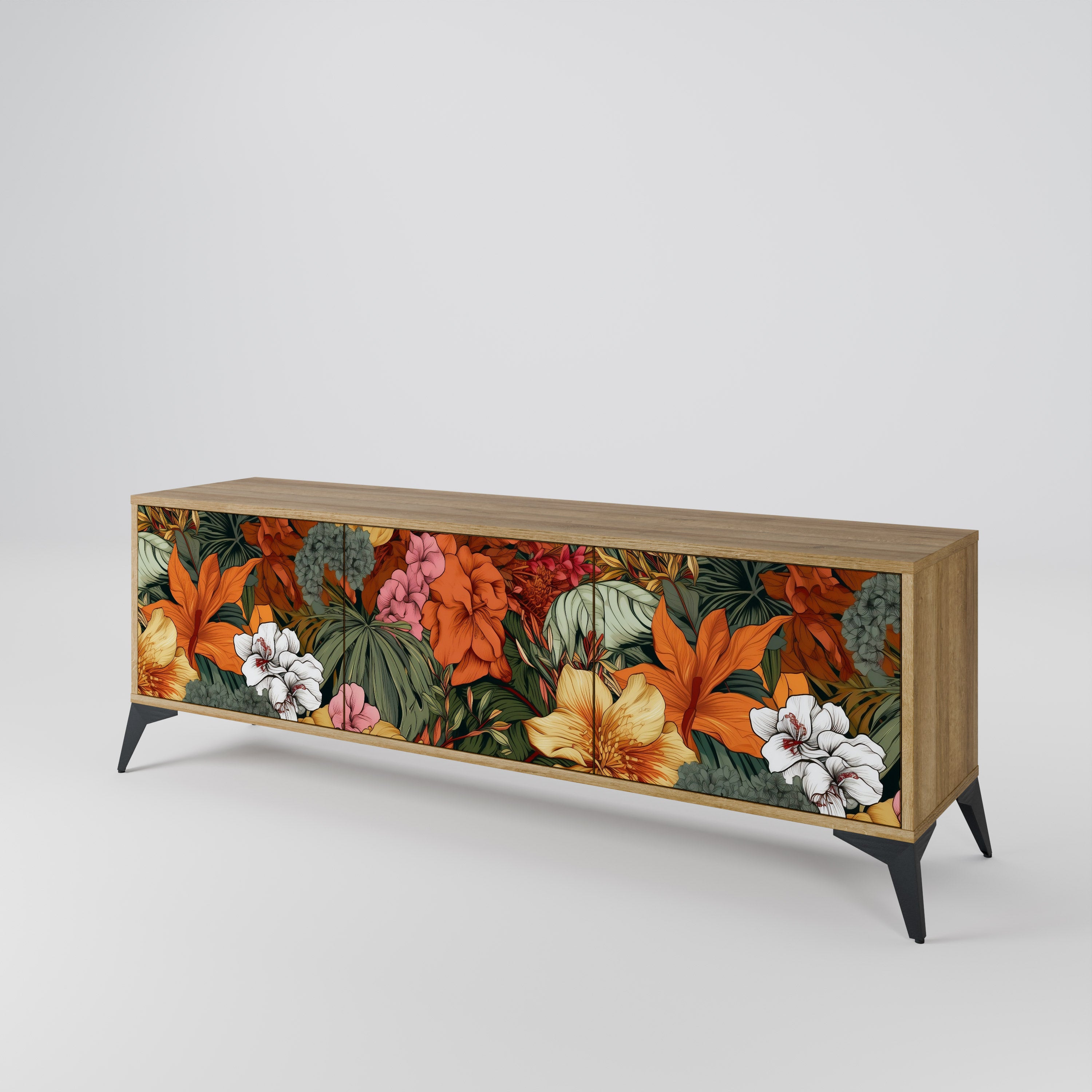 RADIANT FLORA Třídveřový TV stolek