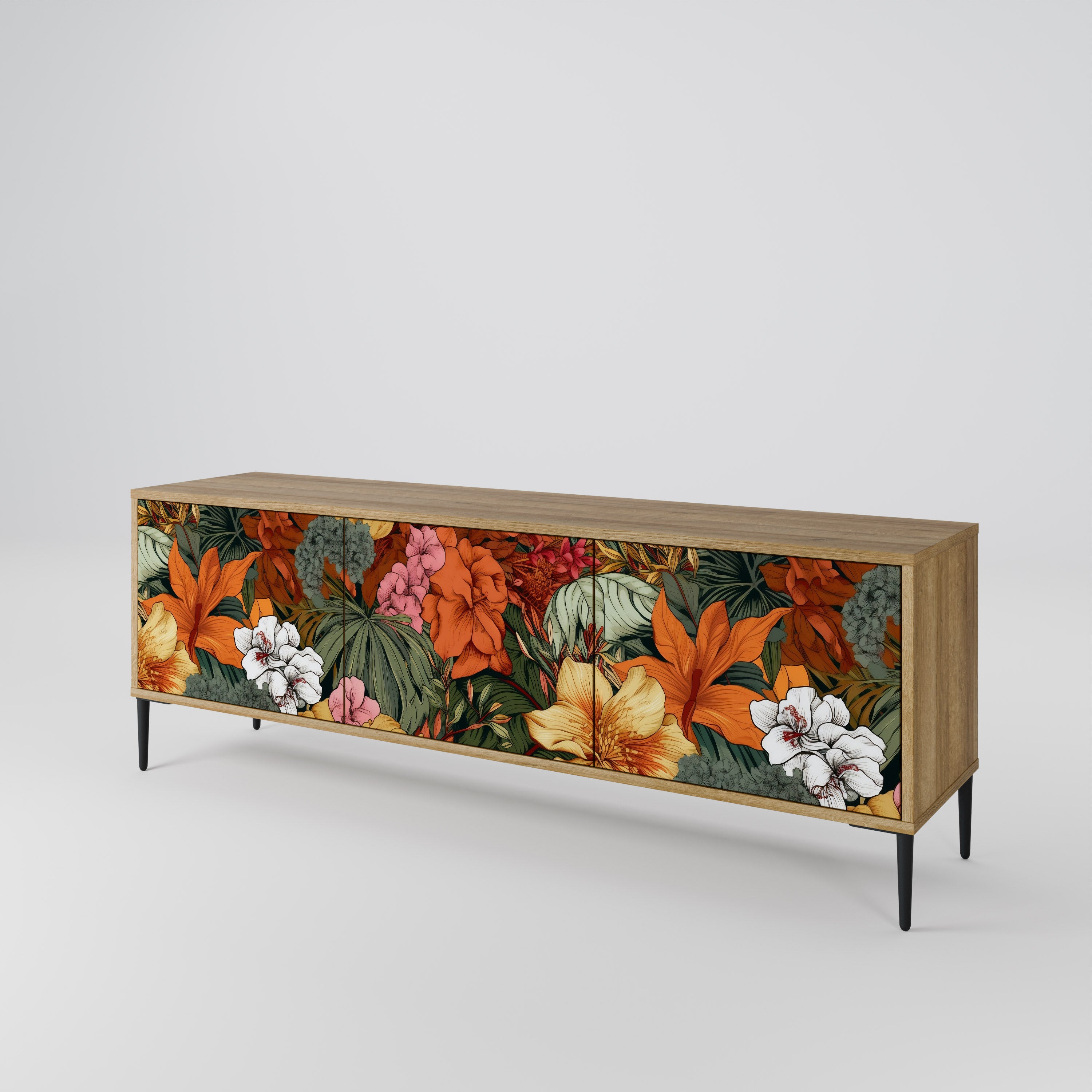 RADIANT FLORA Třídveřový TV stolek