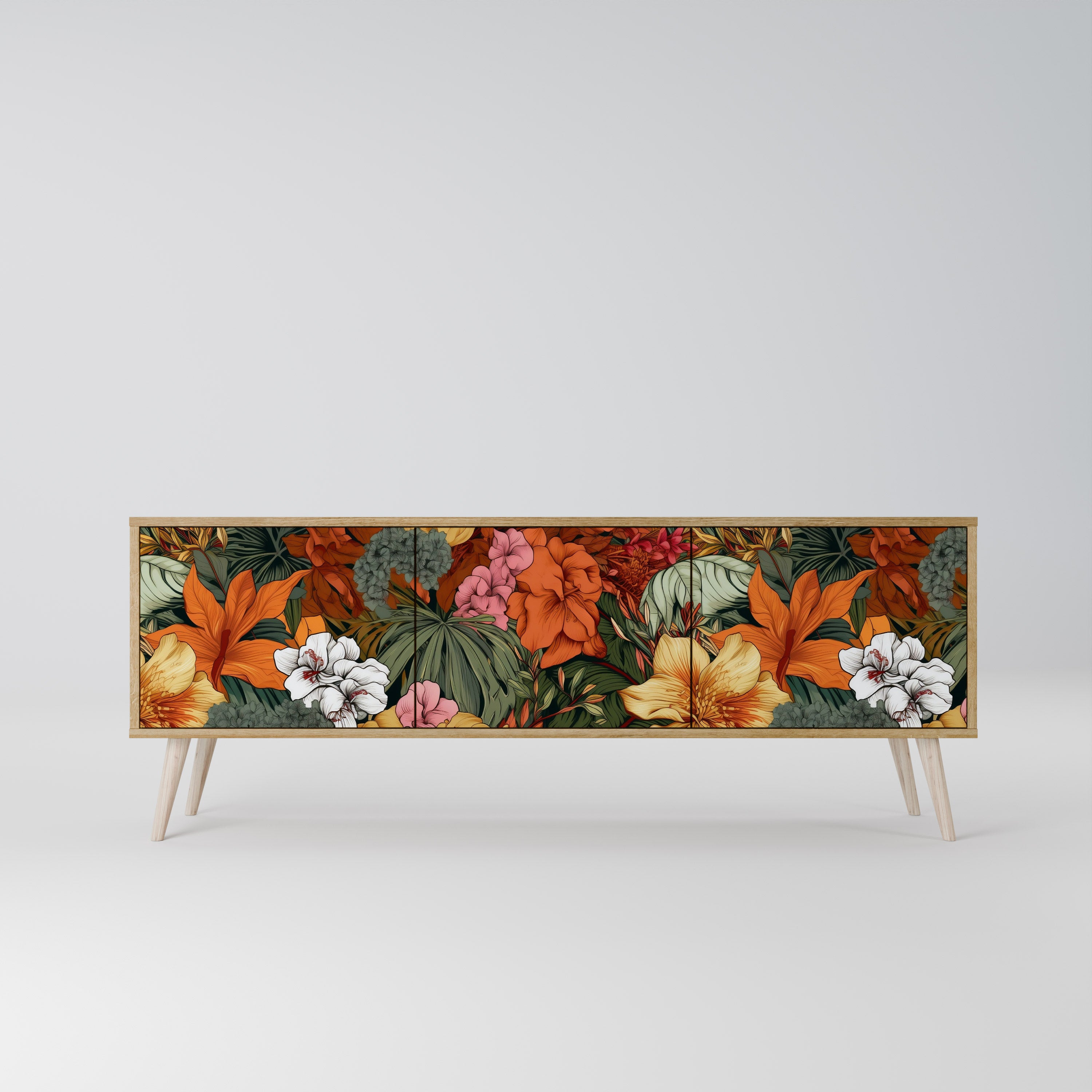RADIANT FLORA Třídveřový TV stolek