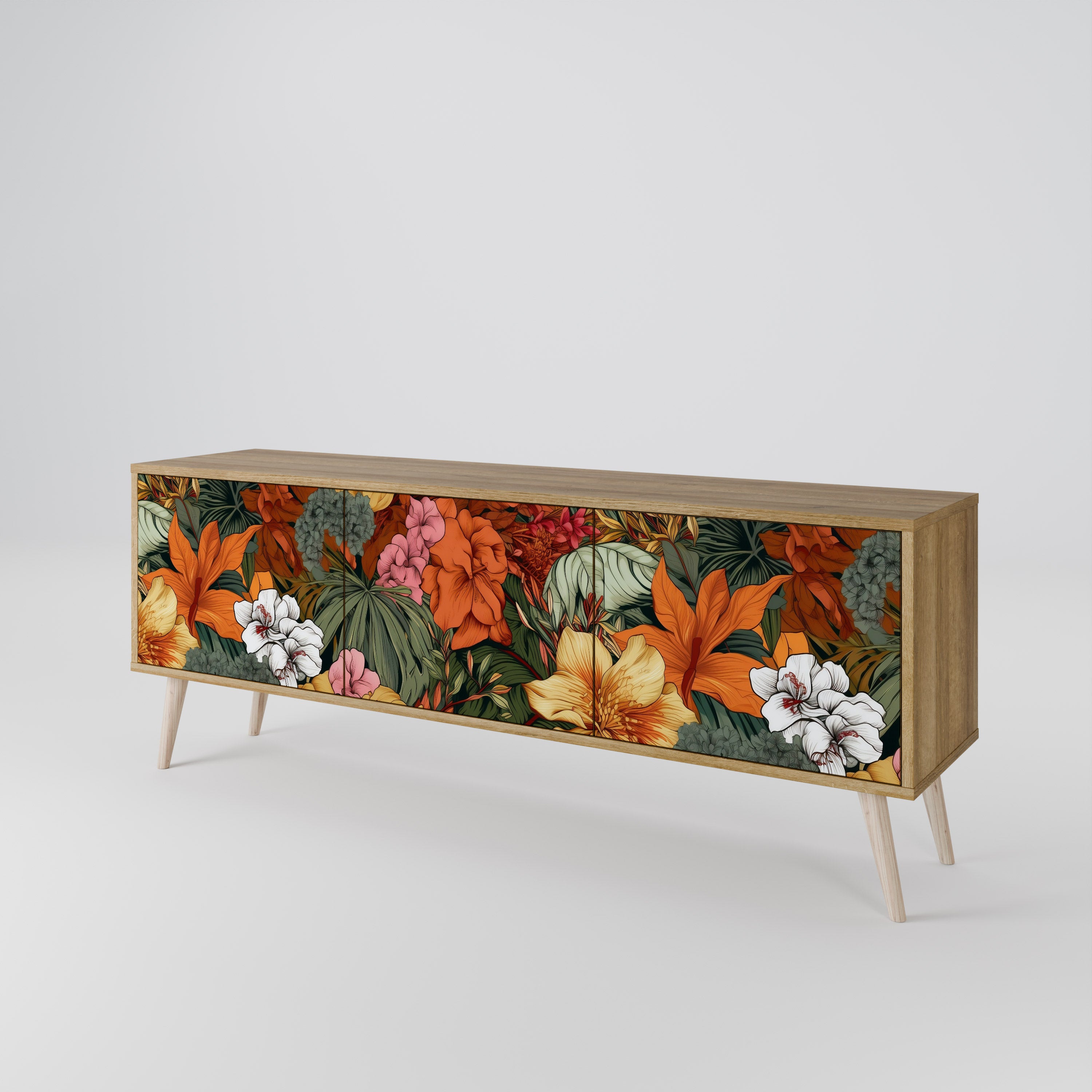 RADIANT FLORA Třídveřový TV stolek