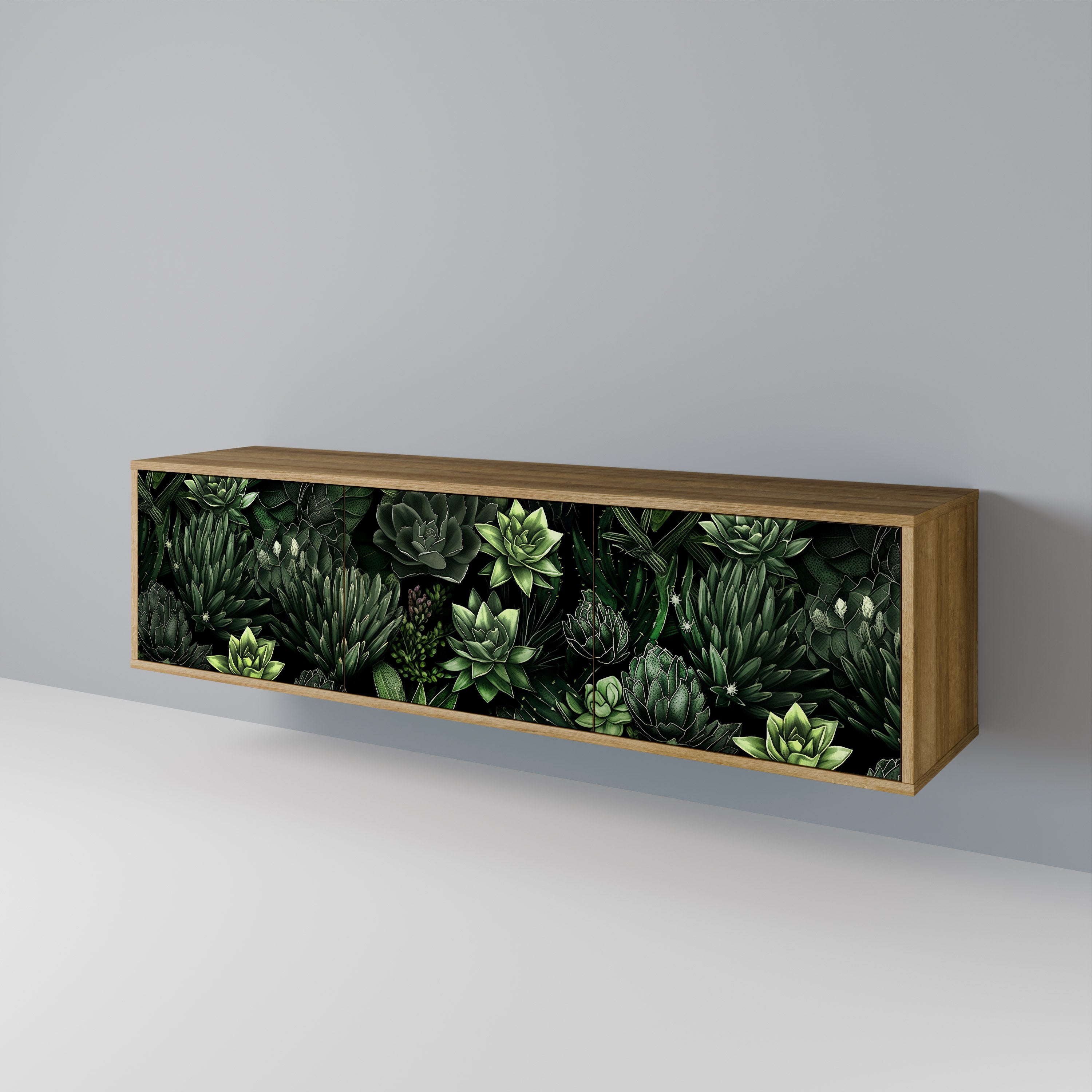 SUCCULENT JUNGLE Třídveřový TV stolek