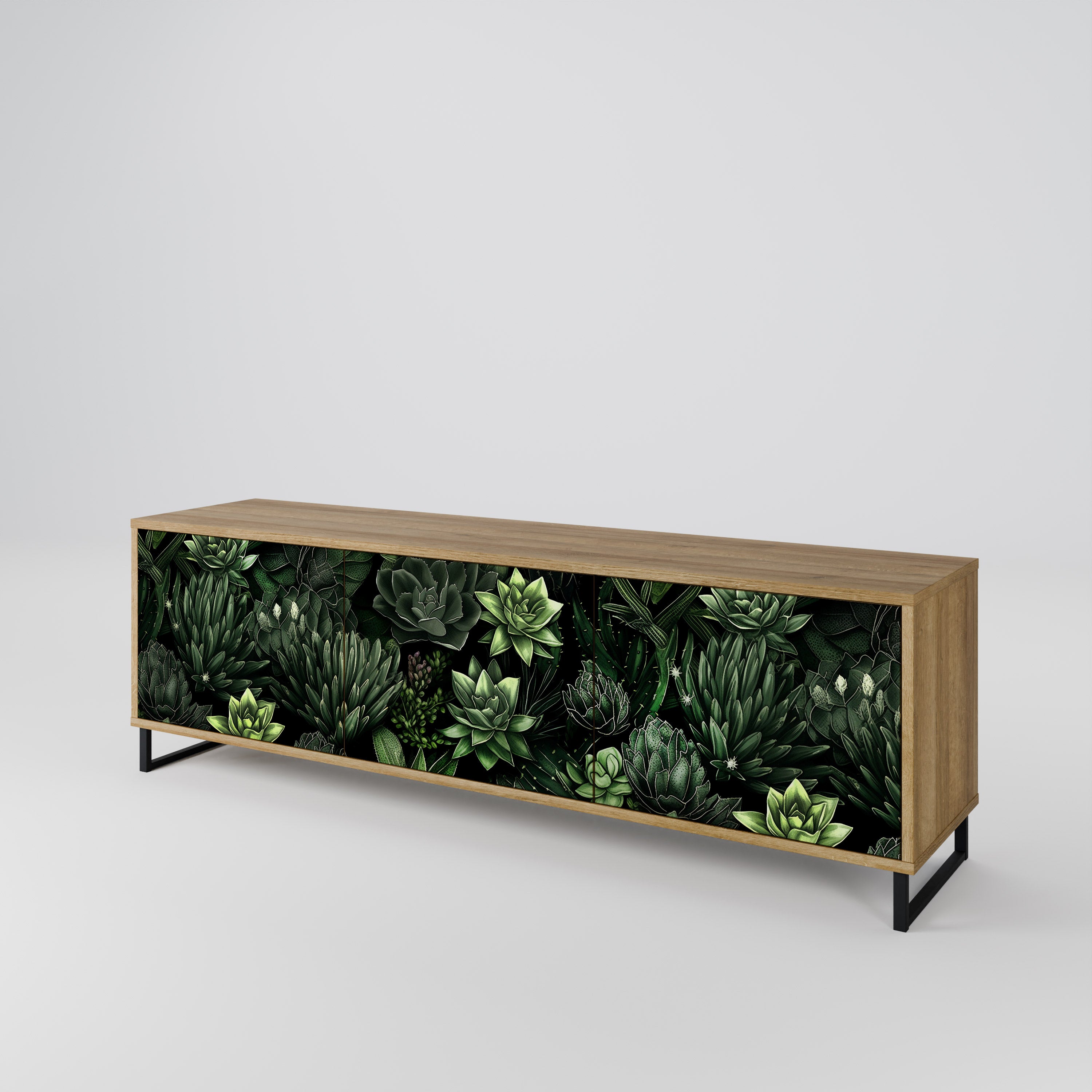 SUCCULENT JUNGLE Třídveřový TV stolek