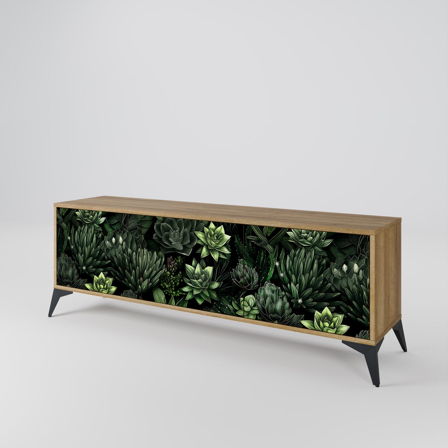 SUCCULENT JUNGLE Třídveřový TV stolek