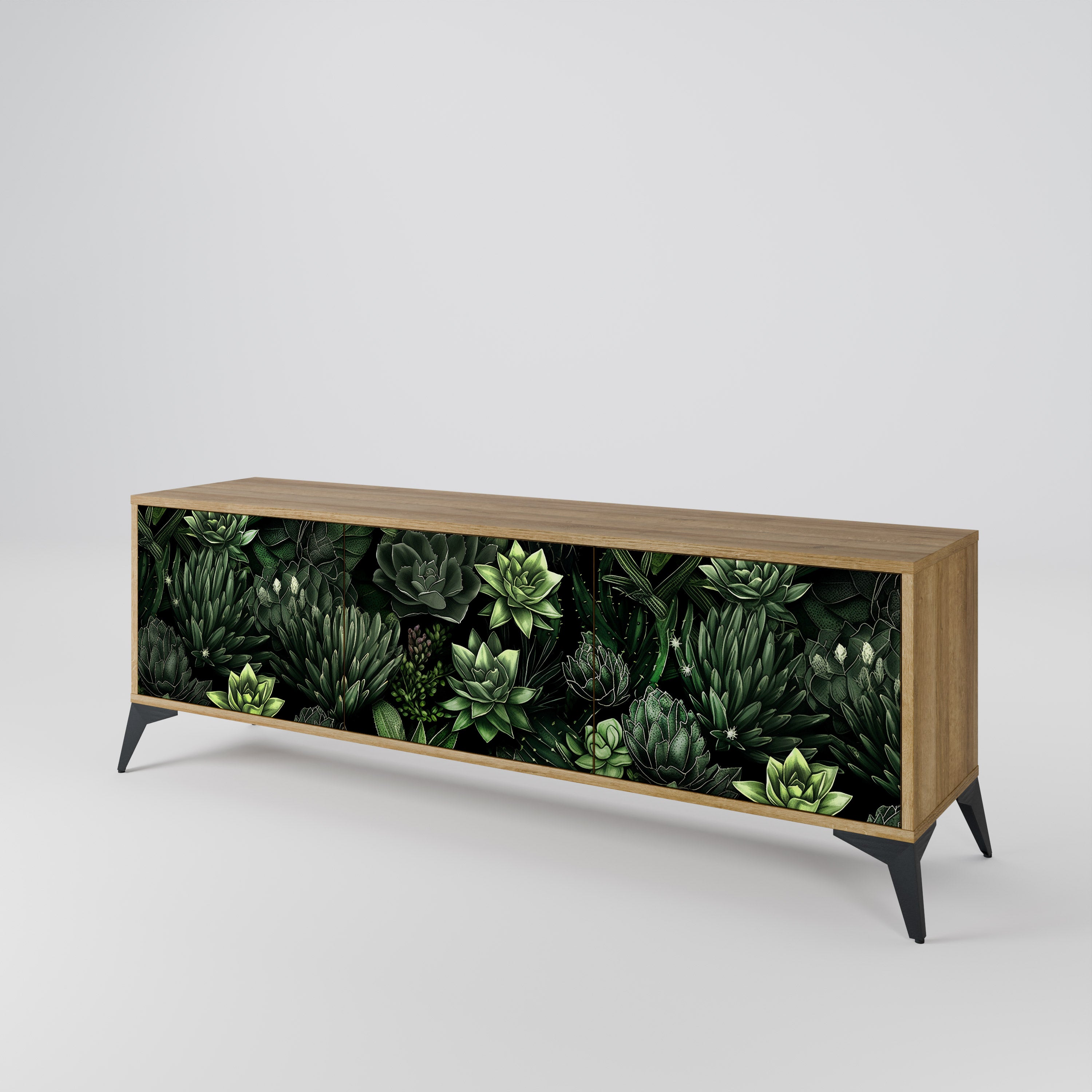 SUCCULENT JUNGLE Třídveřový TV stolek