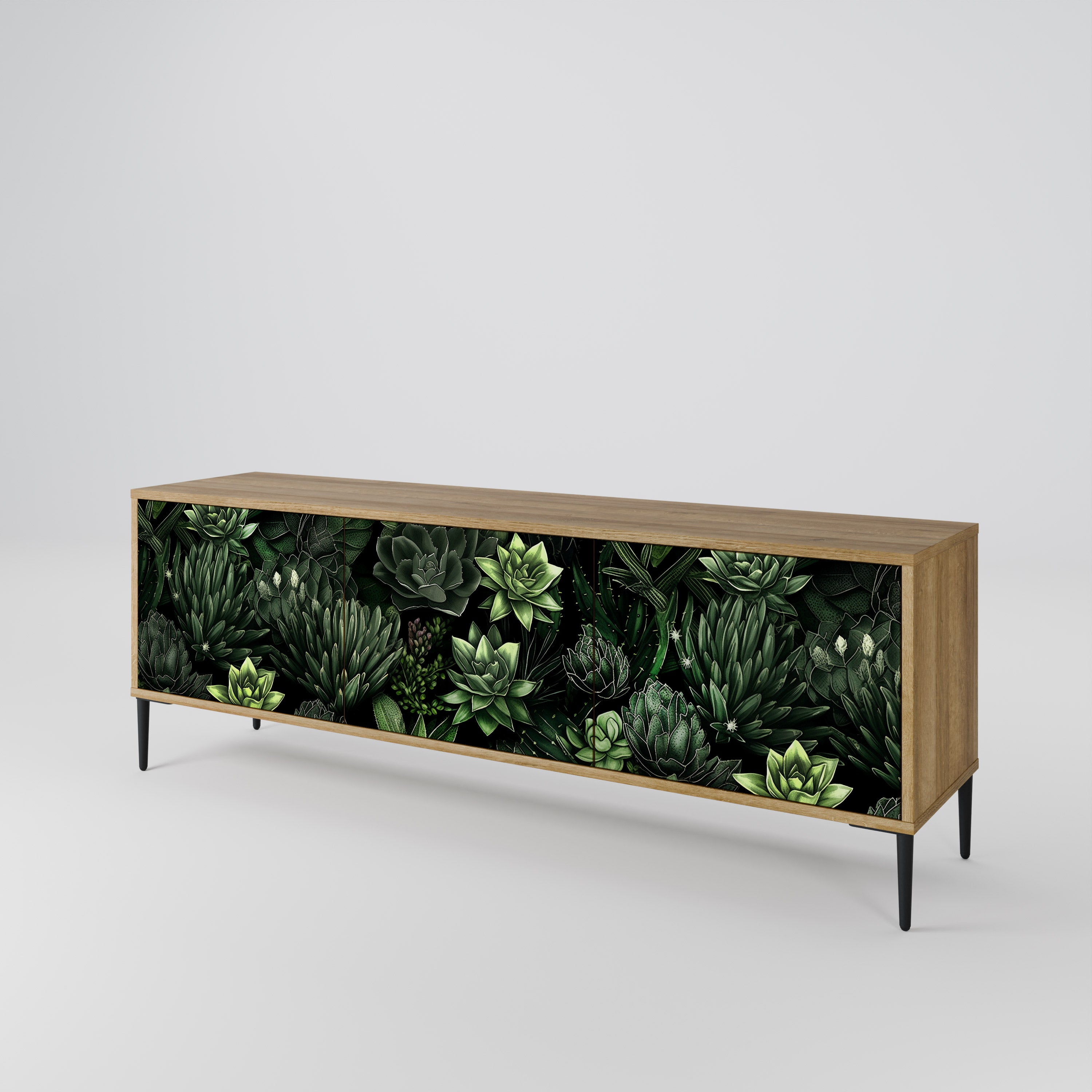 SUCCULENT JUNGLE Třídveřový TV stolek