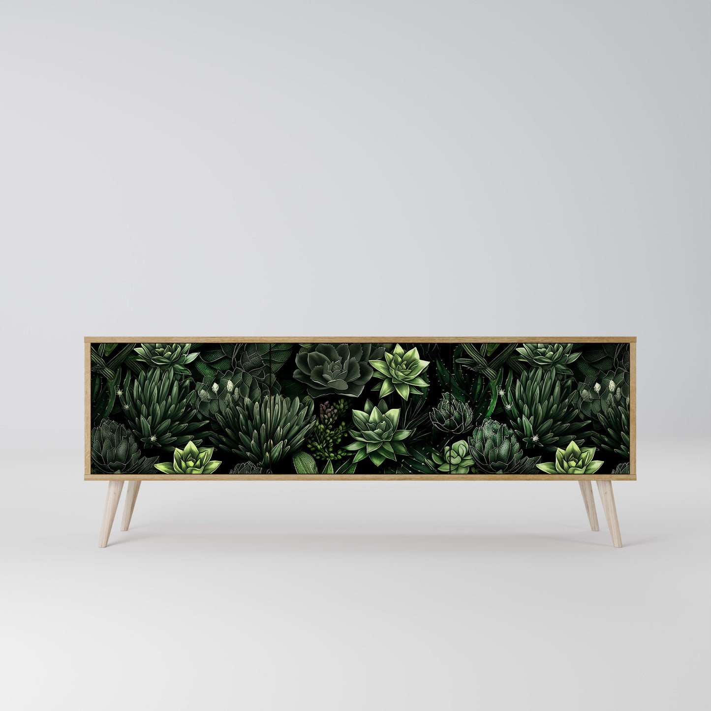 SUCCULENT JUNGLE Třídveřový TV stolek