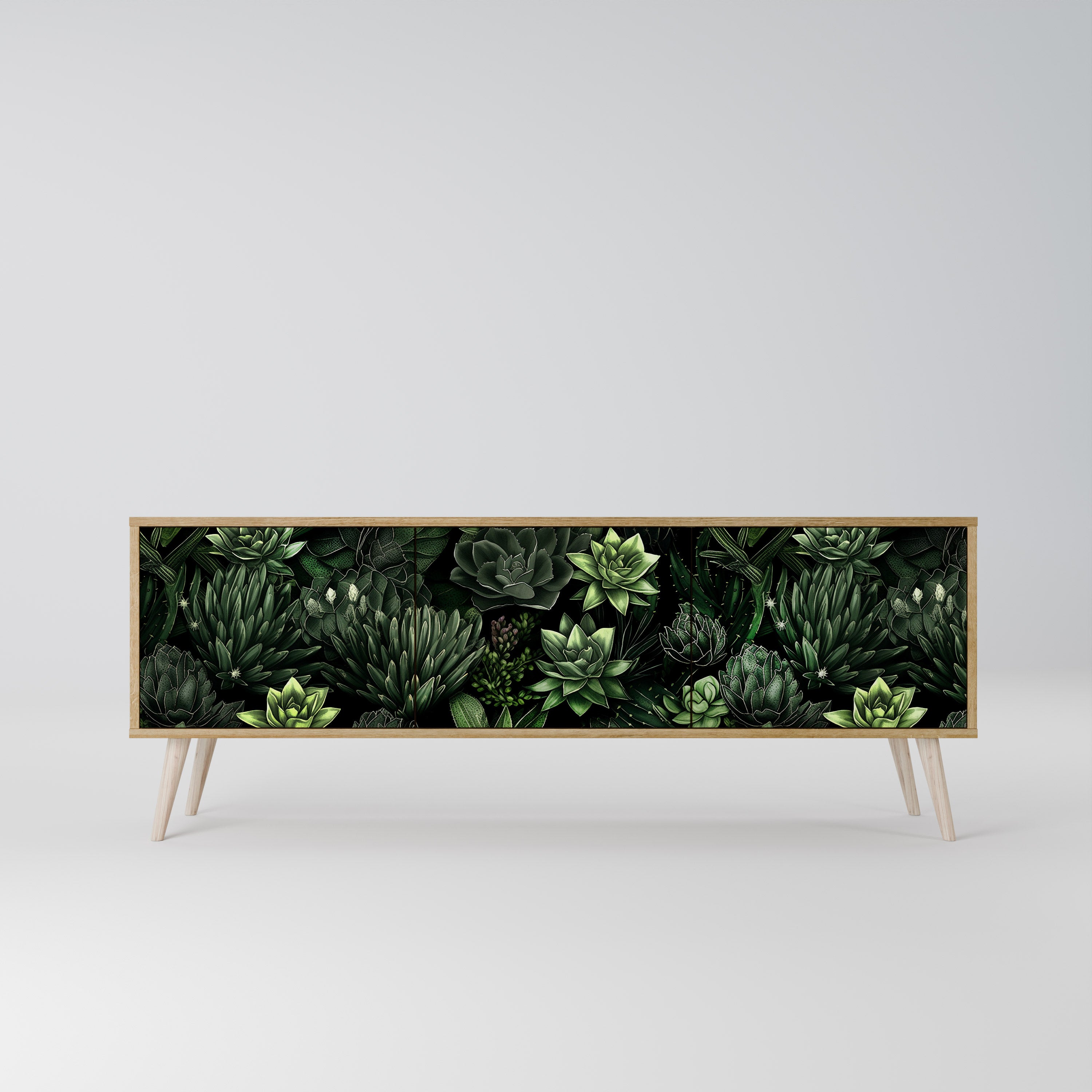 SUCCULENT JUNGLE Třídveřový TV stolek