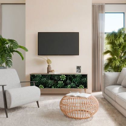 SUCCULENT JUNGLE Třídveřový TV stolek