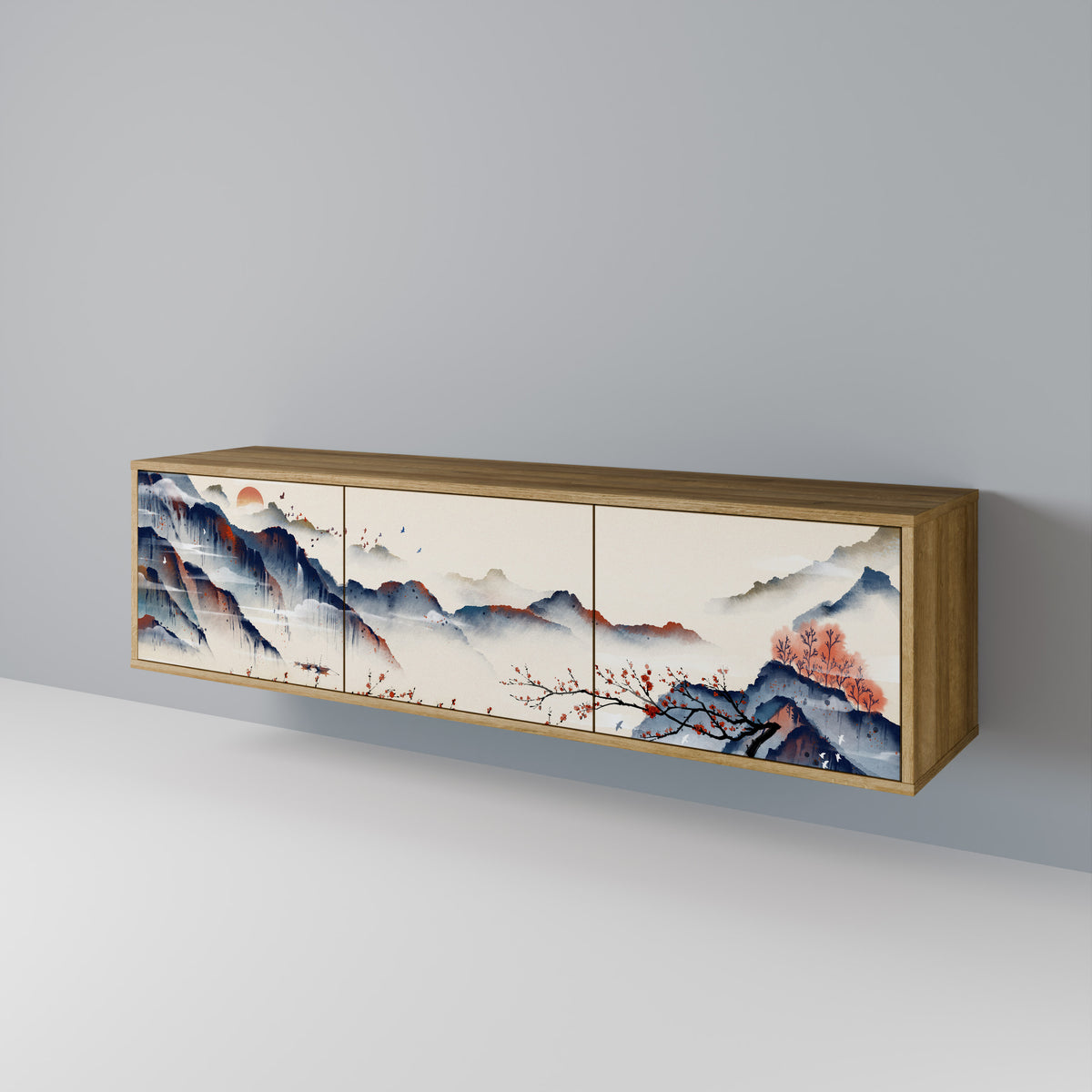 JAPANESE LANDSCAPE Třídveřový TV stolek