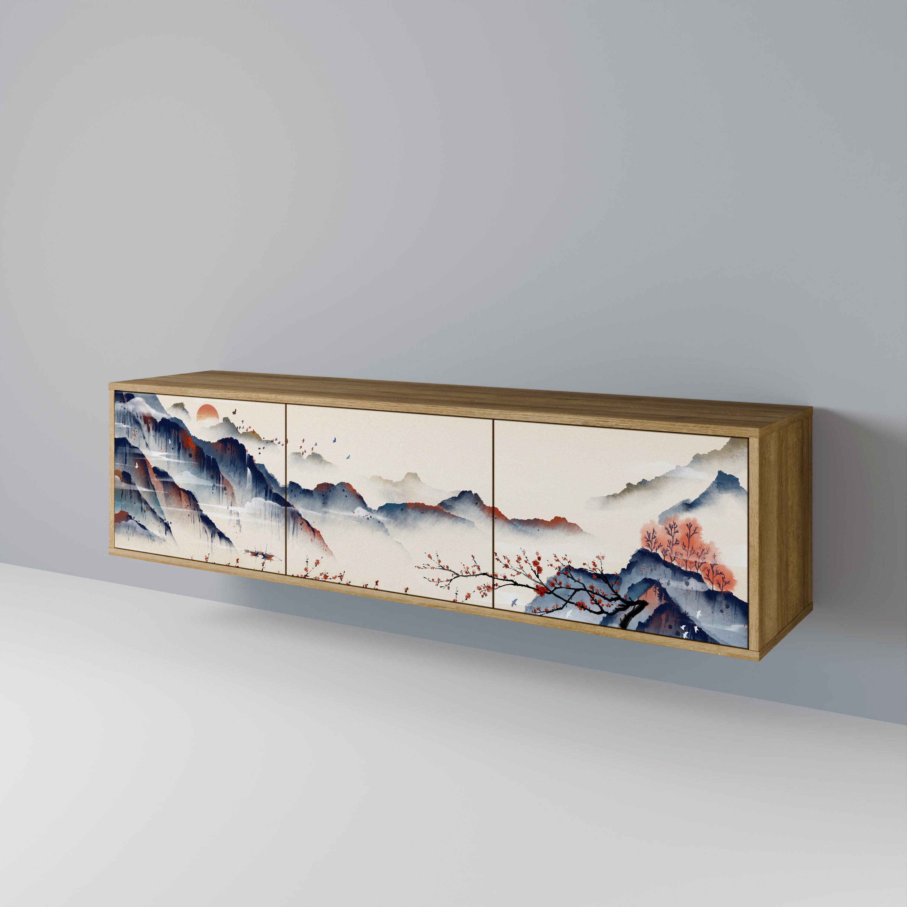JAPANESE LANDSCAPE Třídveřový TV stolek